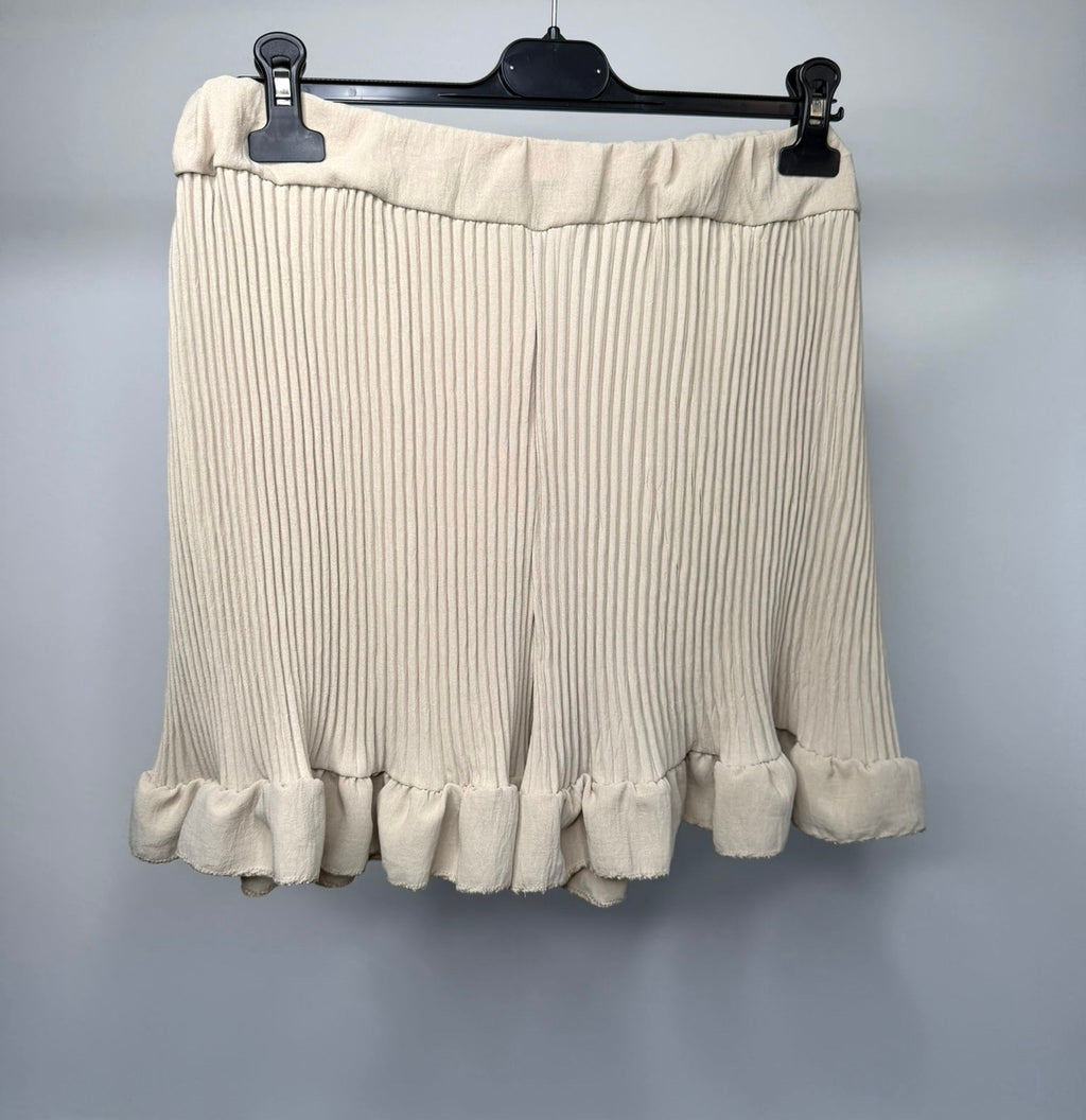 PLUS SIZE - Elasticated Pleated Frill Ruffle Shorts