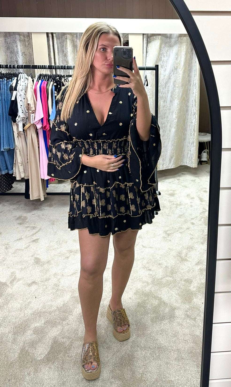Embellished Bohemian Elasticated Waist Dress