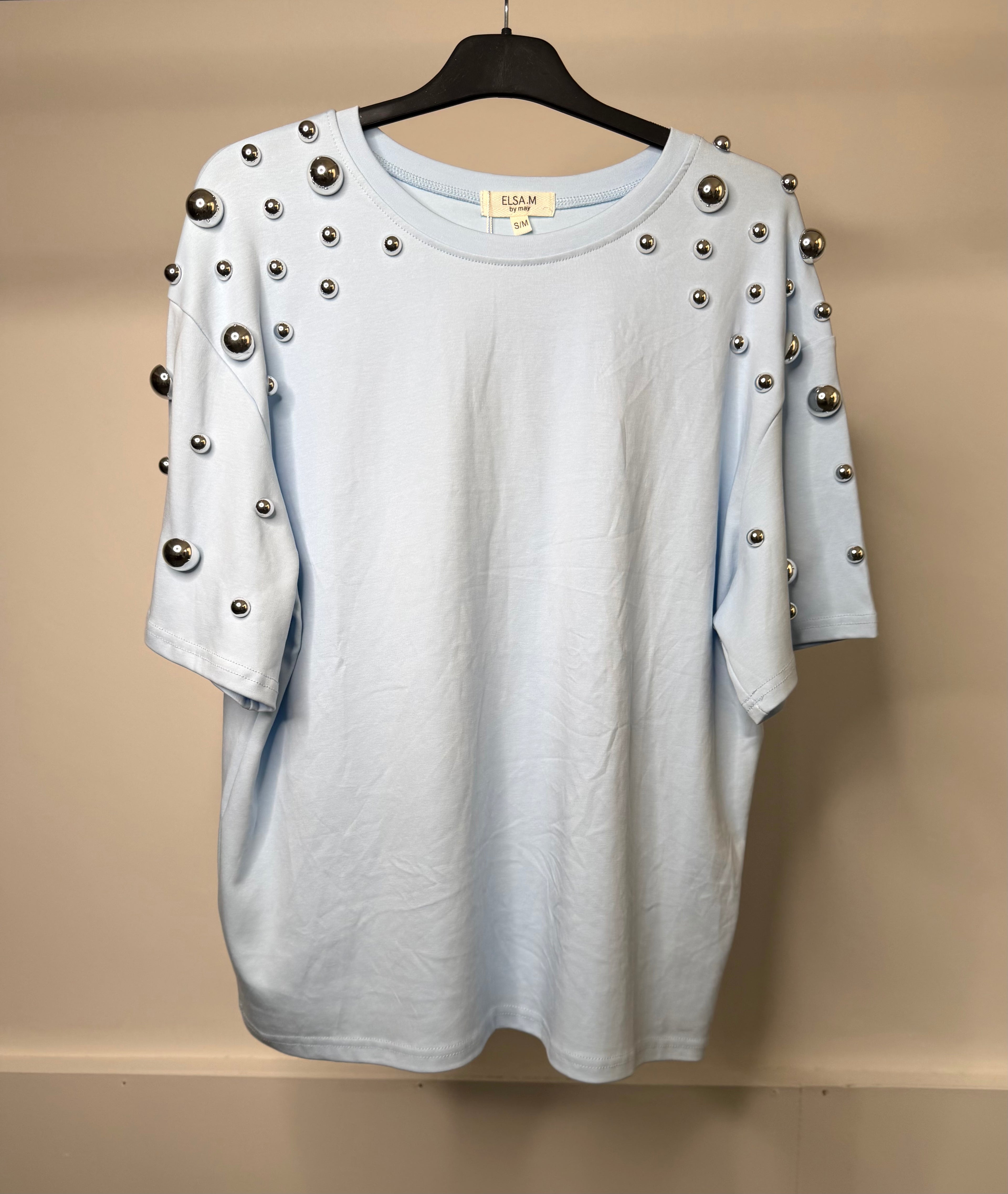 LUXE Stud Embellished Short Sleeve T-Shirt