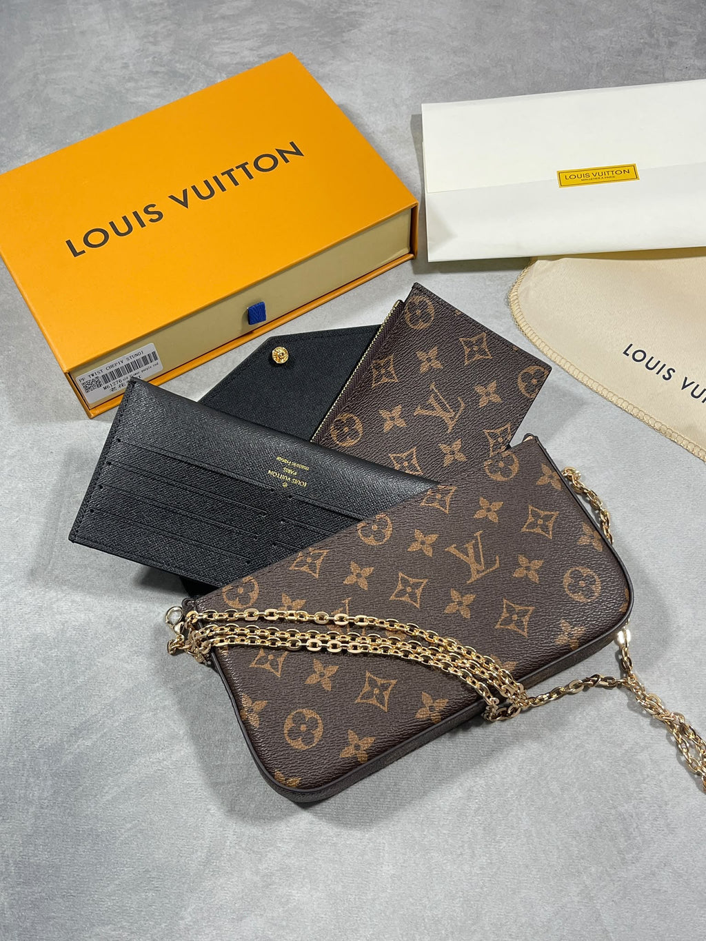 Louis Vuitton Inspired 3 Piece Bag - Brown & Black