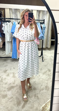 Puff Sleeve Belted Maxi Dress