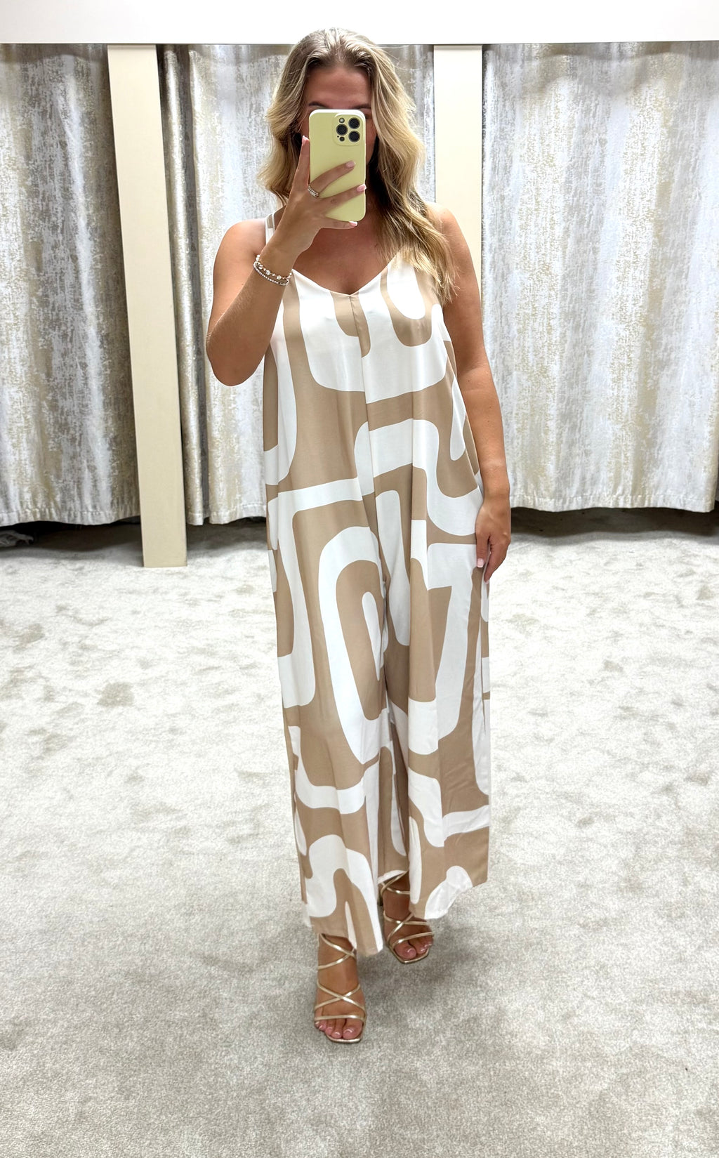 Abstract Strappy Jumpsuit