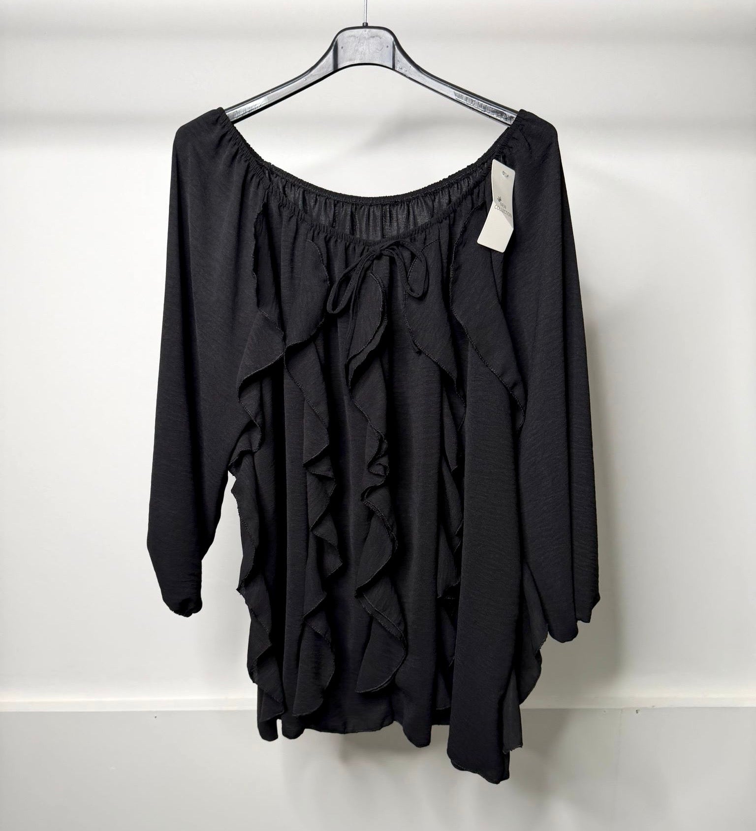 PLUS SIZE - Vertical Frill Detail Elasticated Blouse