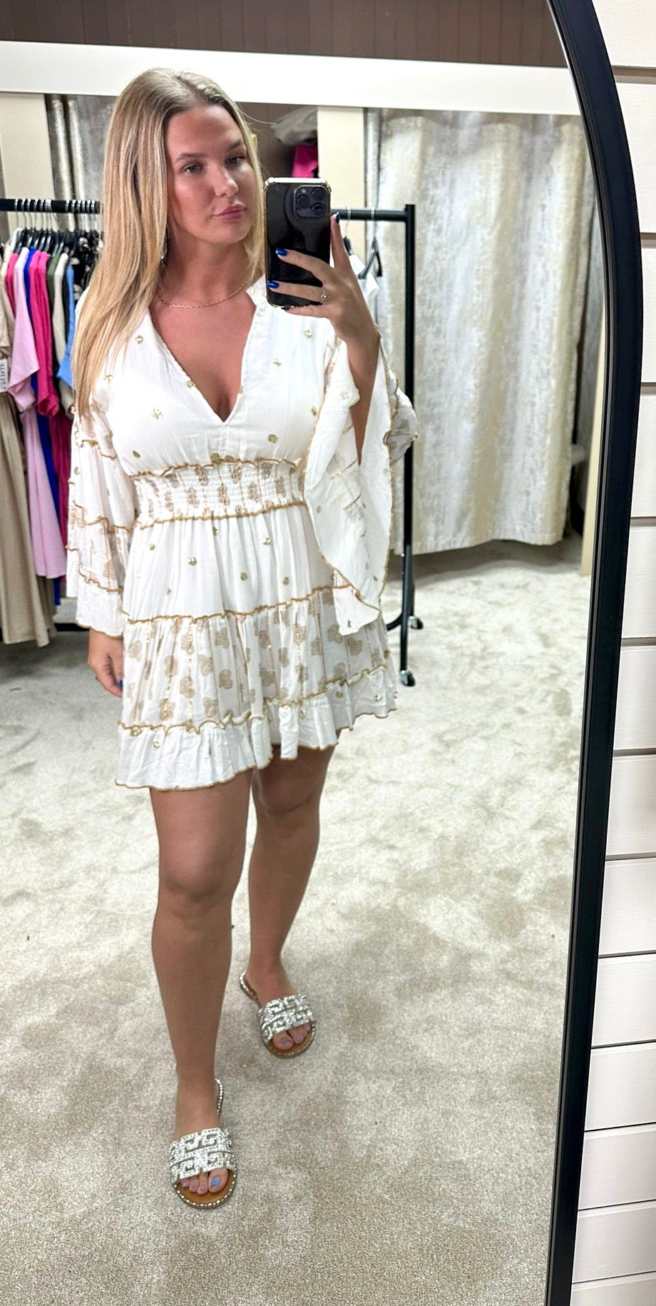 Embellished Bohemian Elasticated Waist Dress