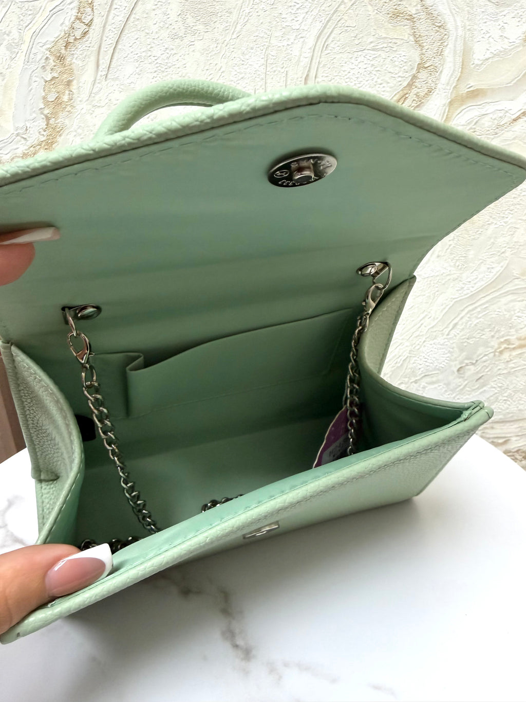 Top Handle Envelope Bag - Mint Green
