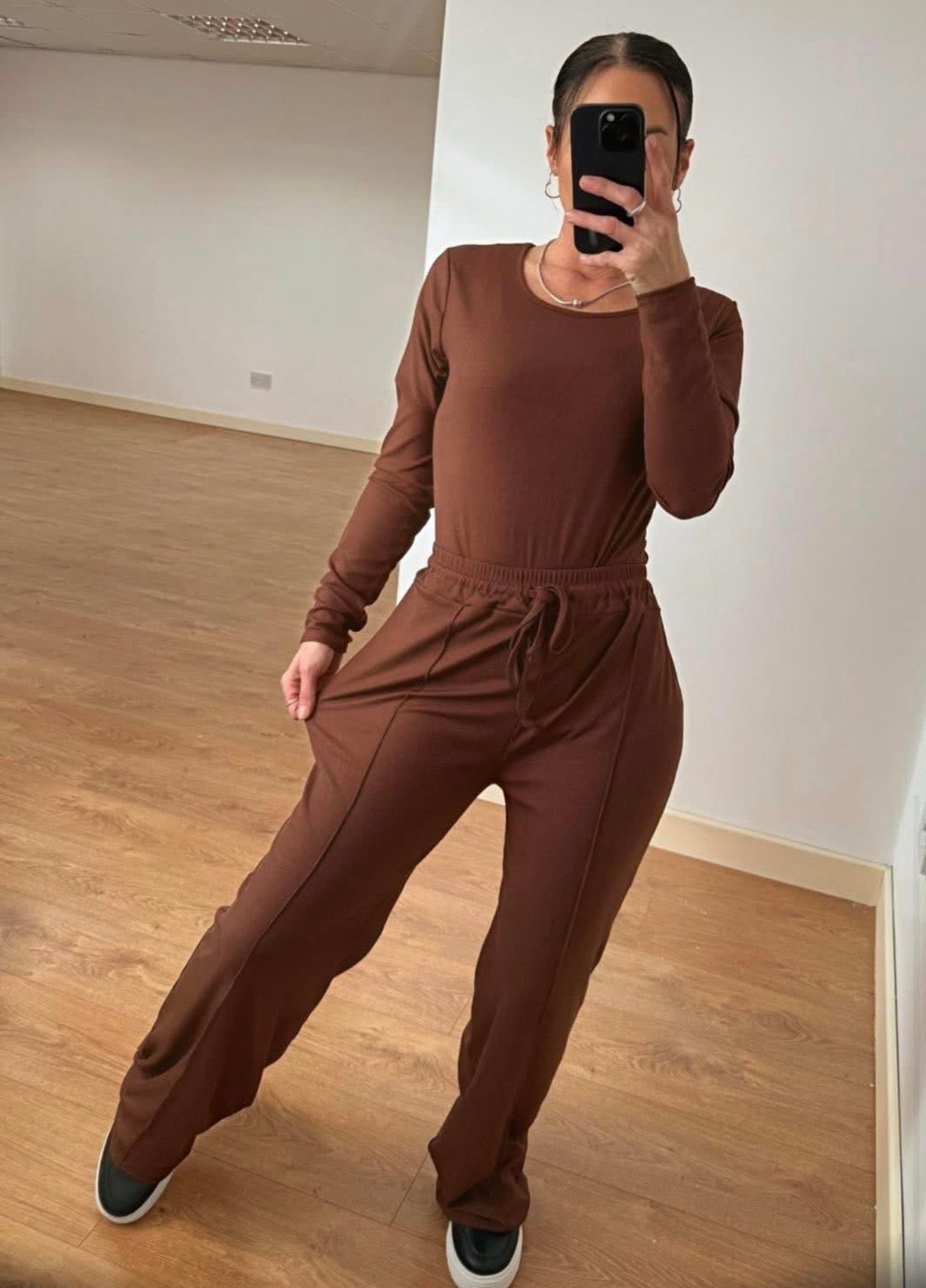 Bodysuit & Ribbed Detail Elasticated Lined Bottoms Co Ord