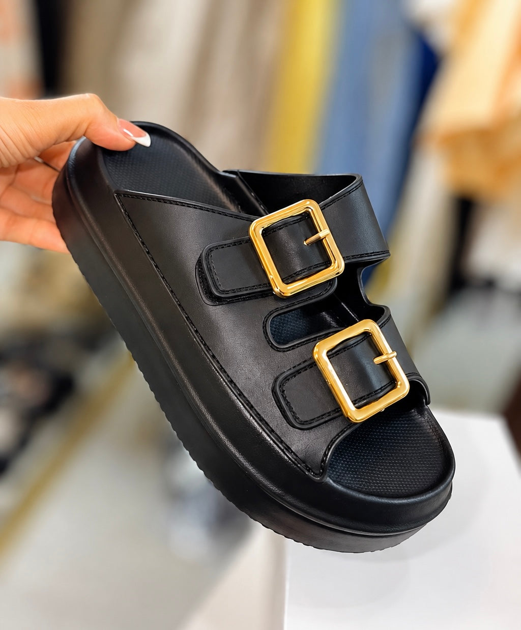 Chunky & Comfy Platform Buckle Sliders