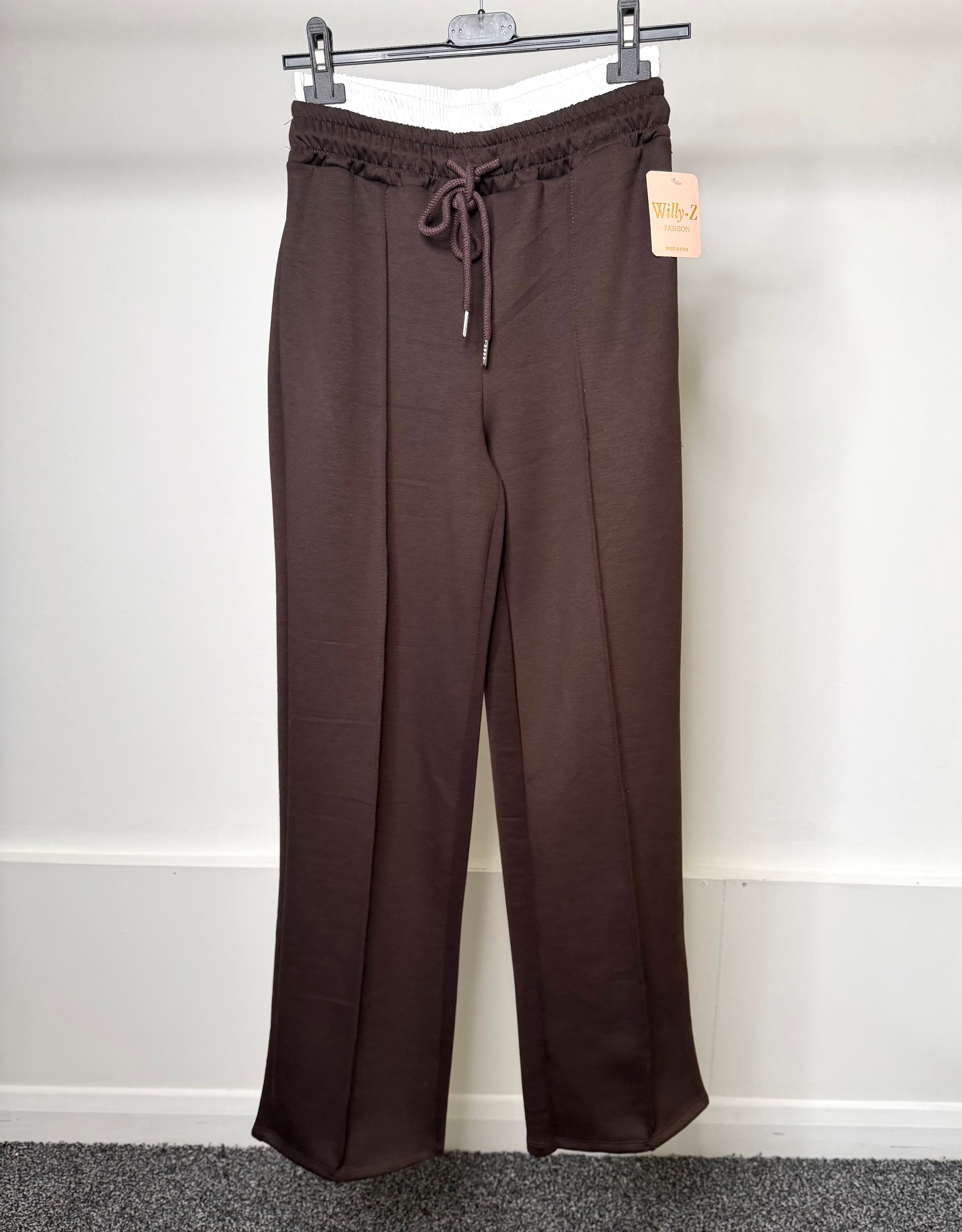 Z Inspired White Trim Waistband Elasticated Lined Jogging Bottoms