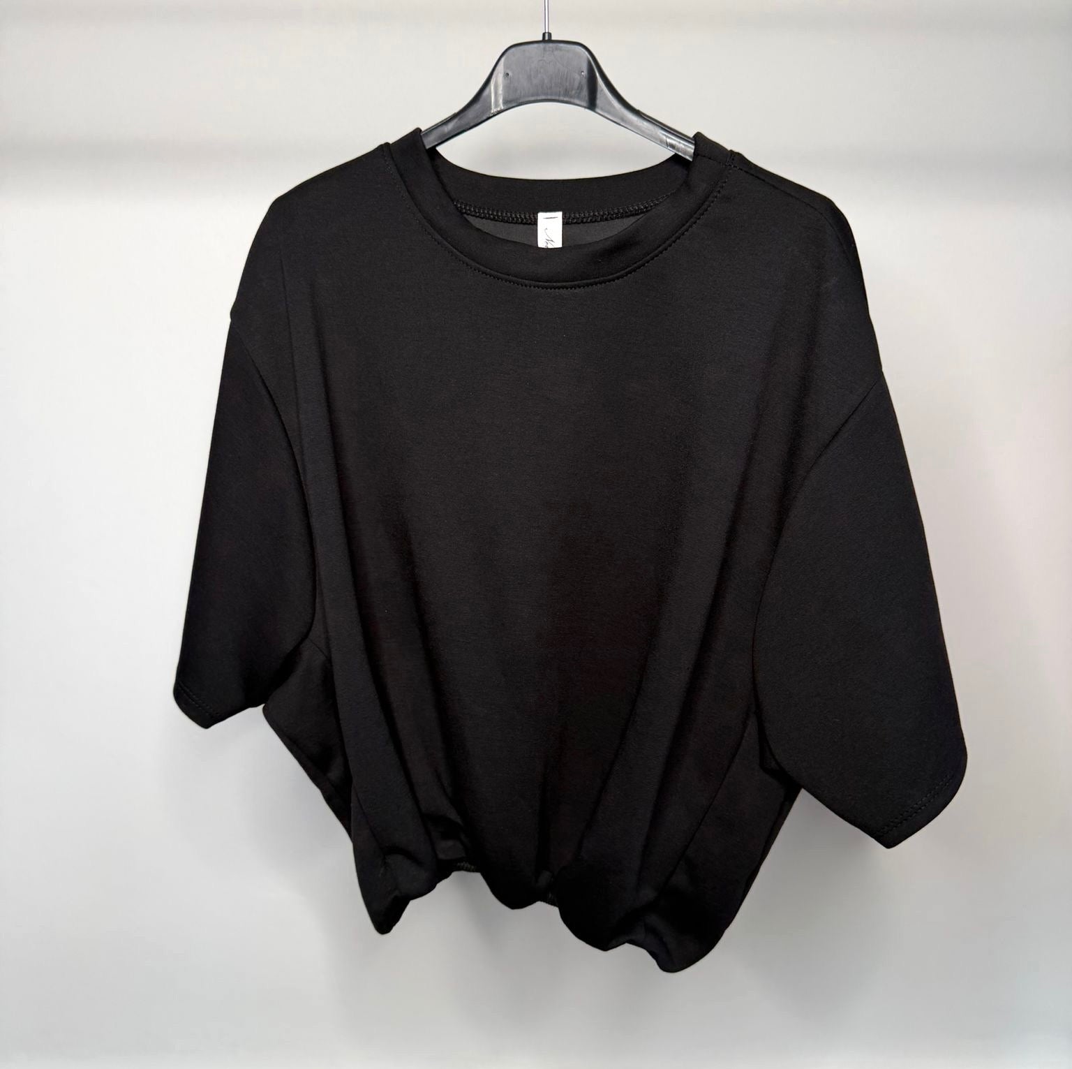 Bubble Hem Cropped Scuba Top