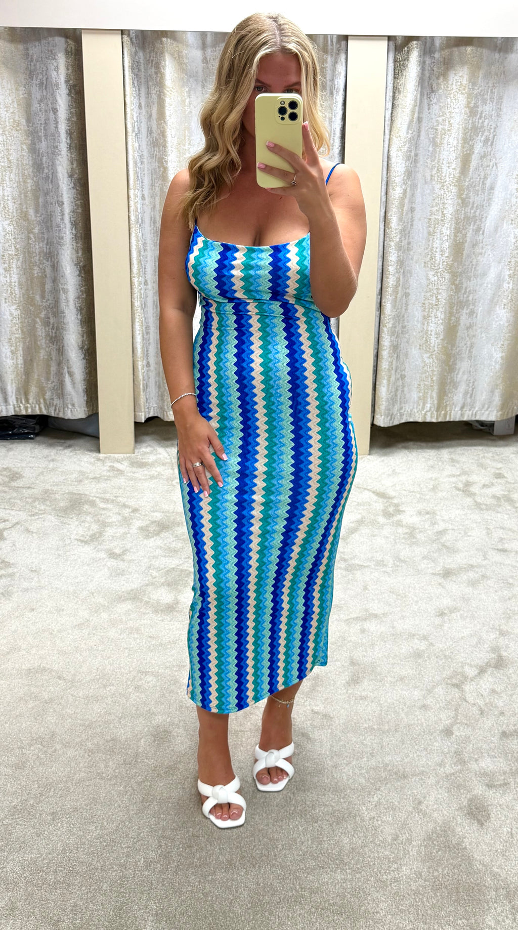 Zig Zag Strappy Bodycon Dress