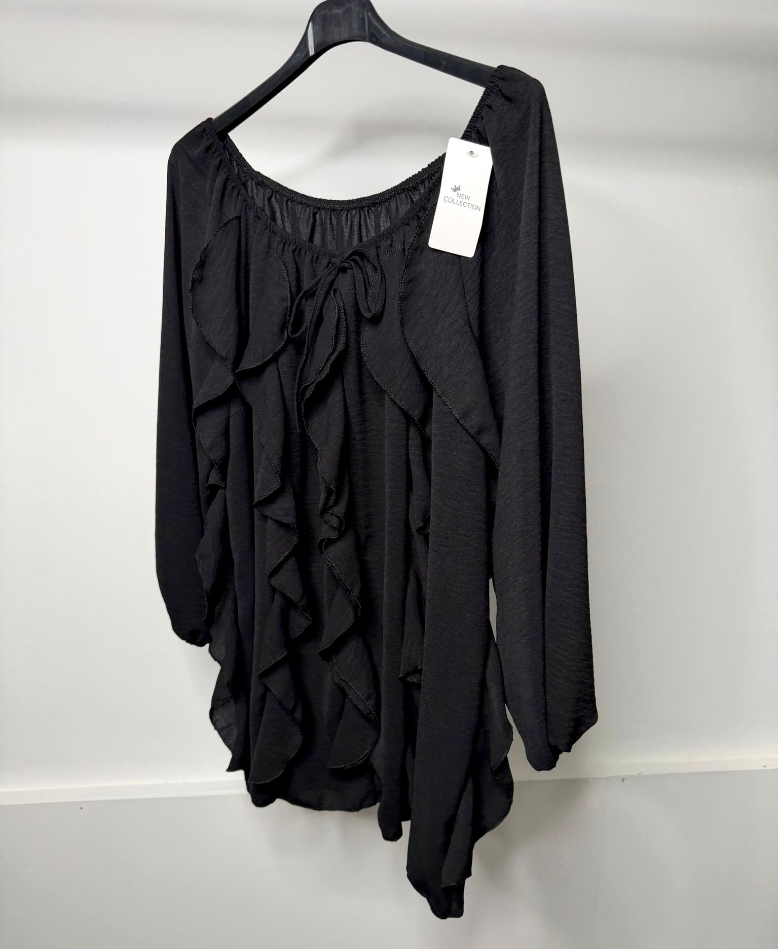 PLUS SIZE - Vertical Frill Detail Elasticated Blouse