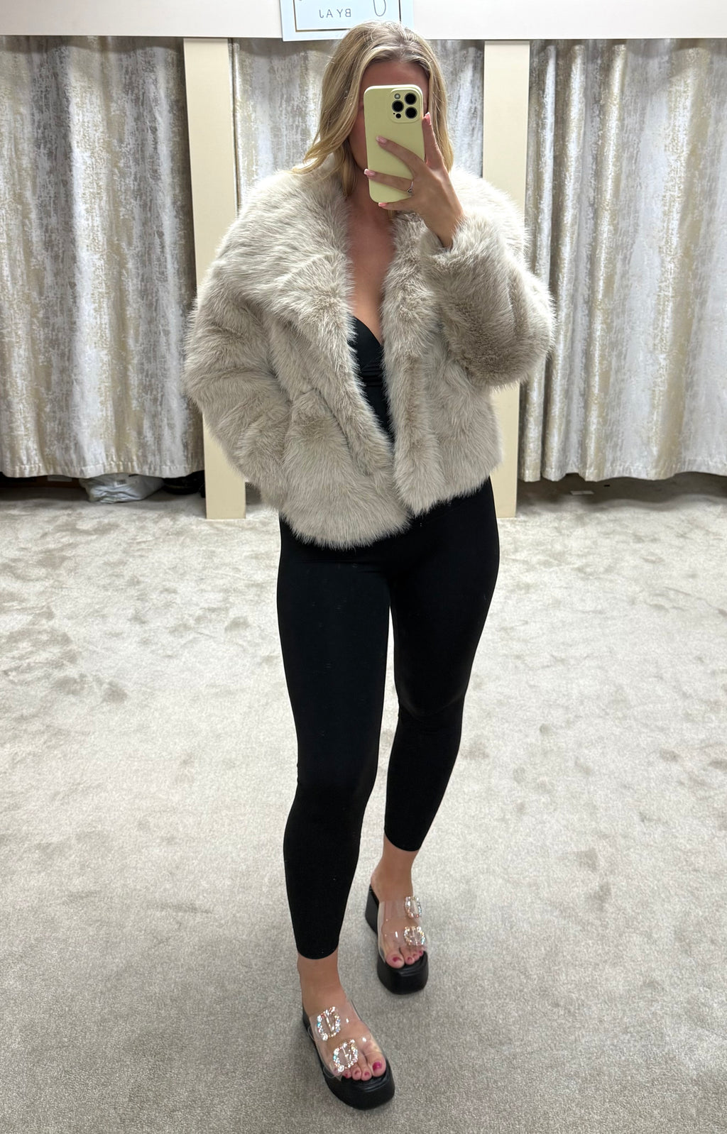 Luxe Faux Fur Jacket - Beige