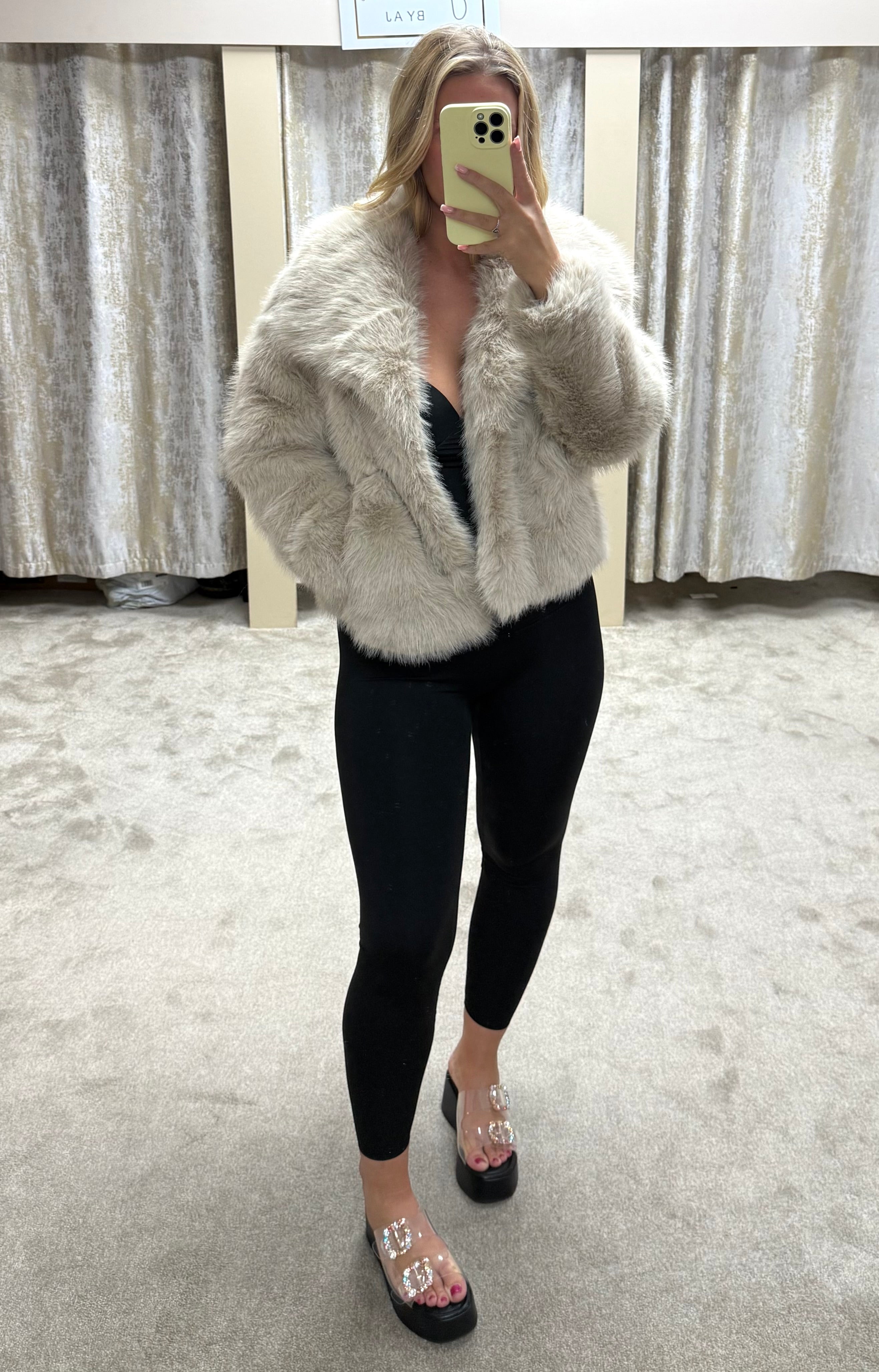 Luxe Faux Fur Jacket - Beige