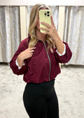 Ruched Collar Detail Waist Cinching Elasticated Zip Up Jacket