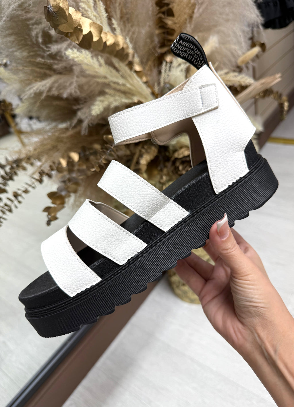 Dr.M Inspired Platform Gladiator Sandals - White