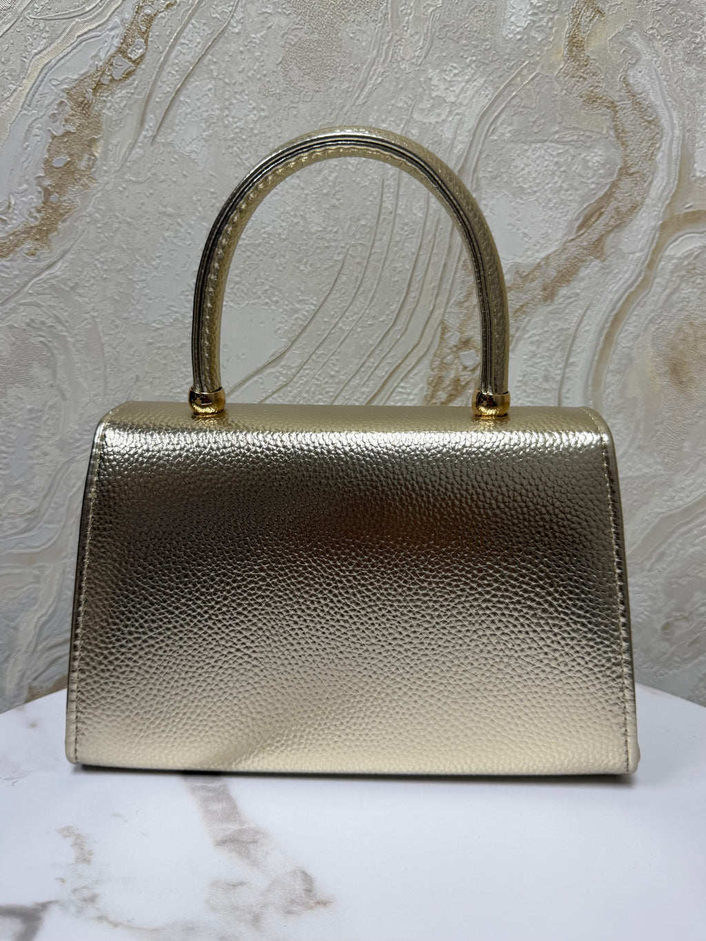 Top Handle Envelope Bag - Metallic Gold