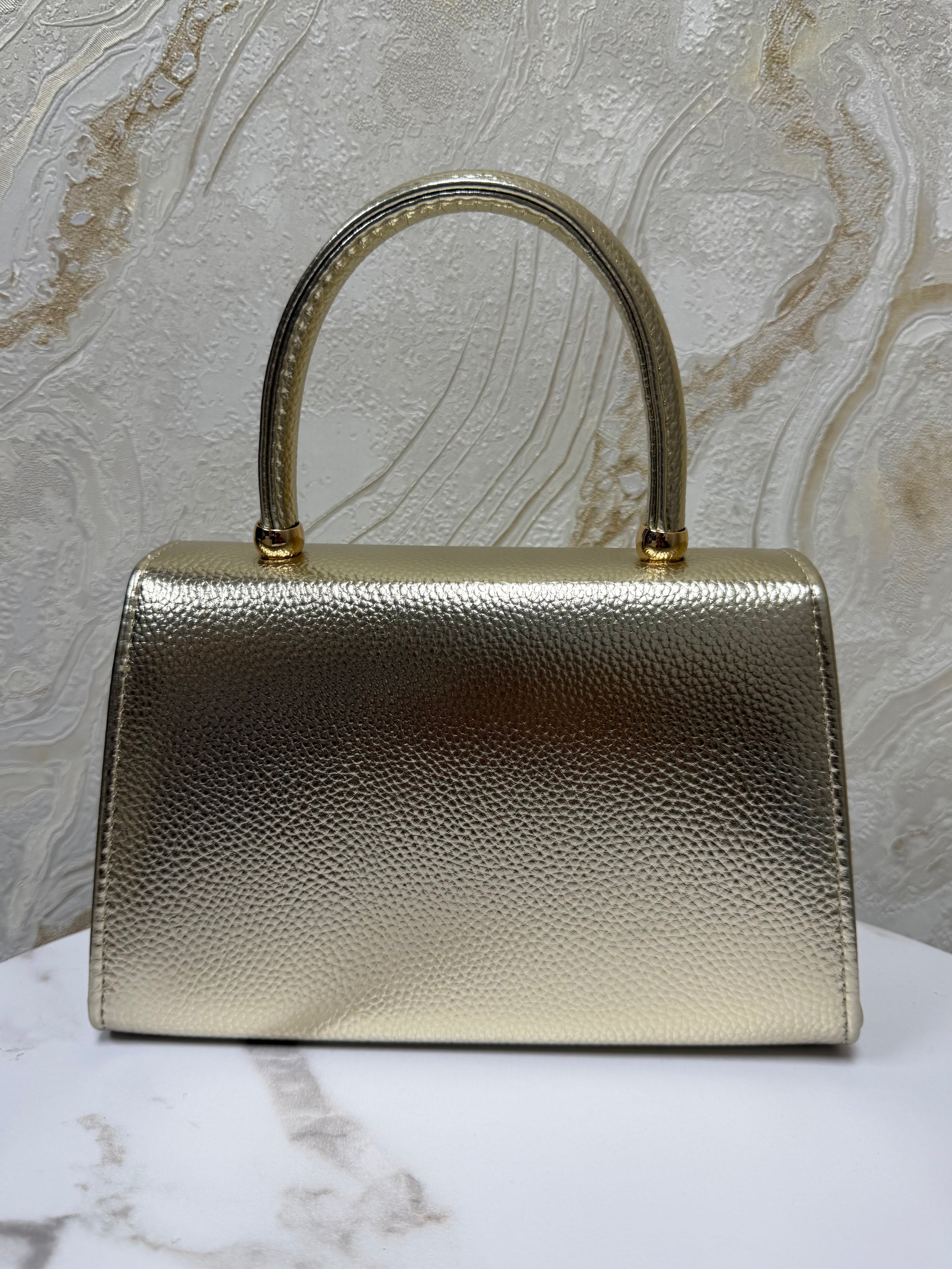 Top Handle Envelope Bag - Metallic Gold