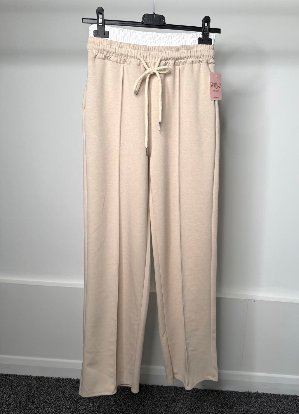 Z Inspired White Trim Waistband Elasticated Lined Jogging Bottoms