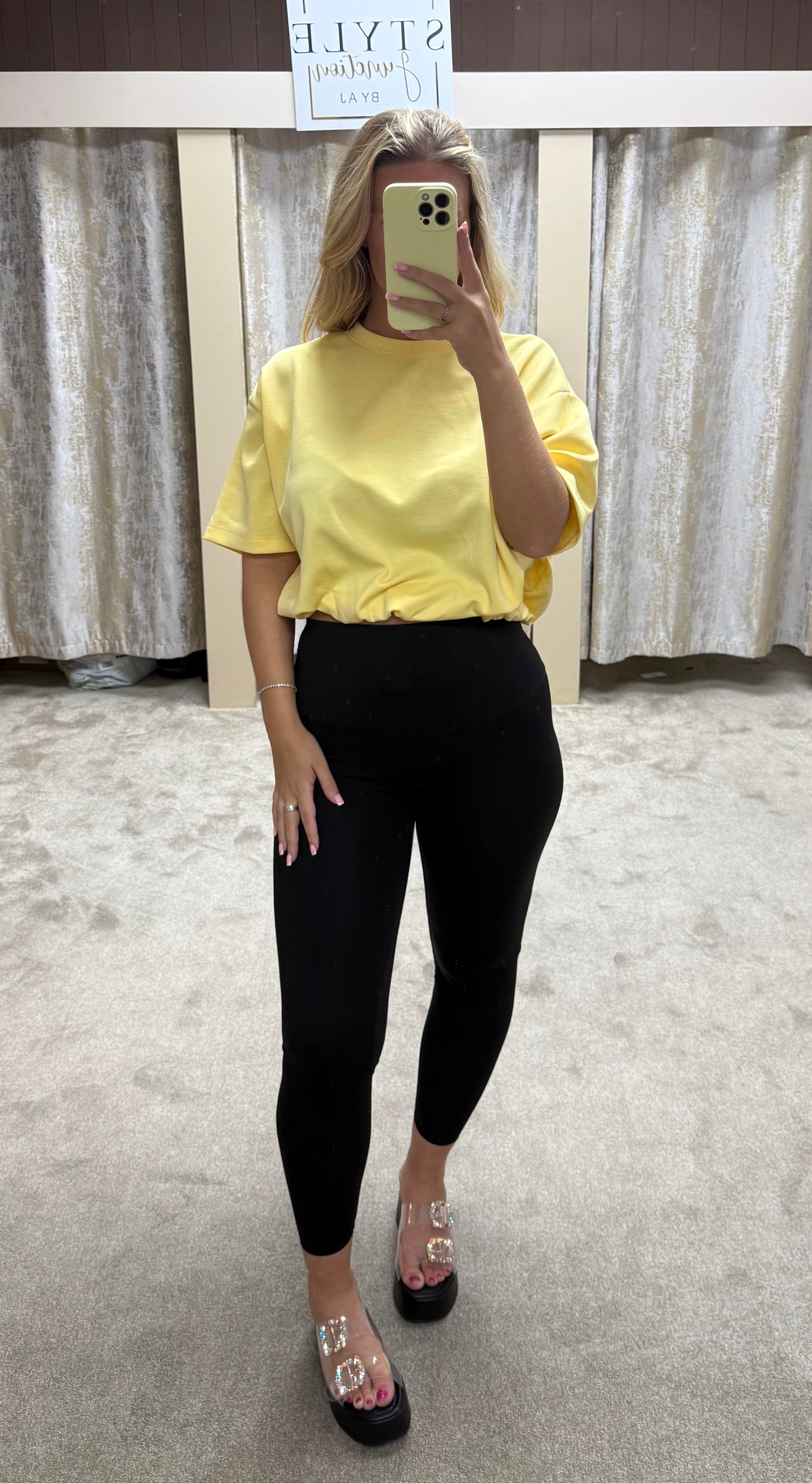 Bubble Hem Elasticated Cropped Scuba Top