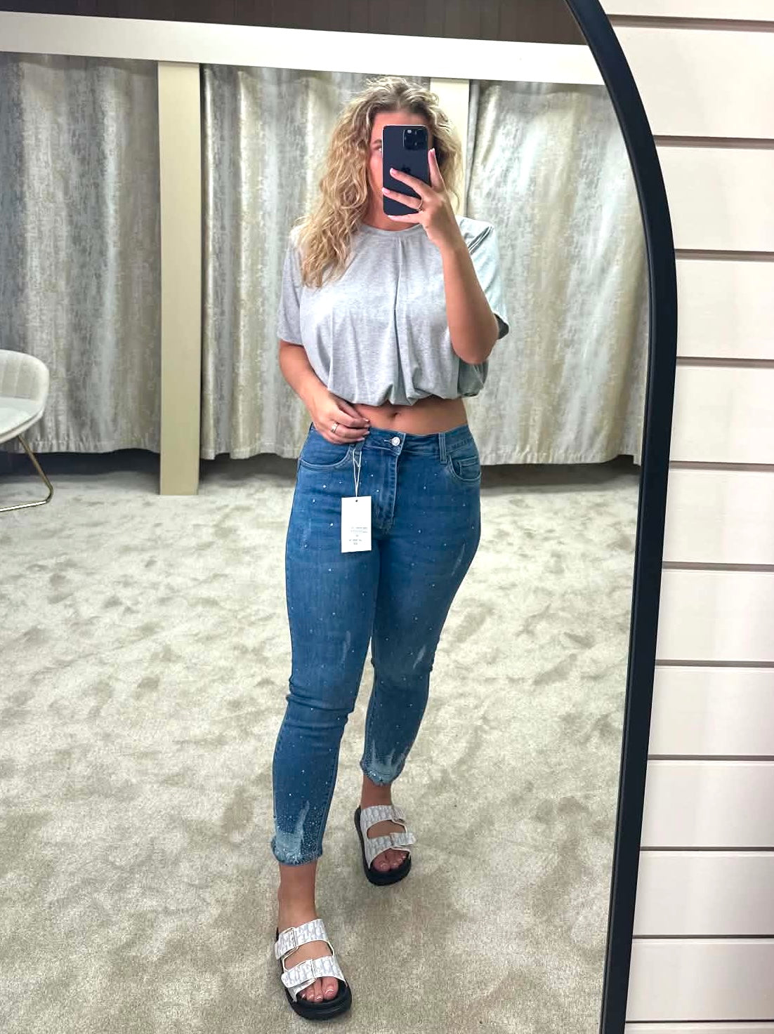 Diamanté Ripped Skinny Jeans