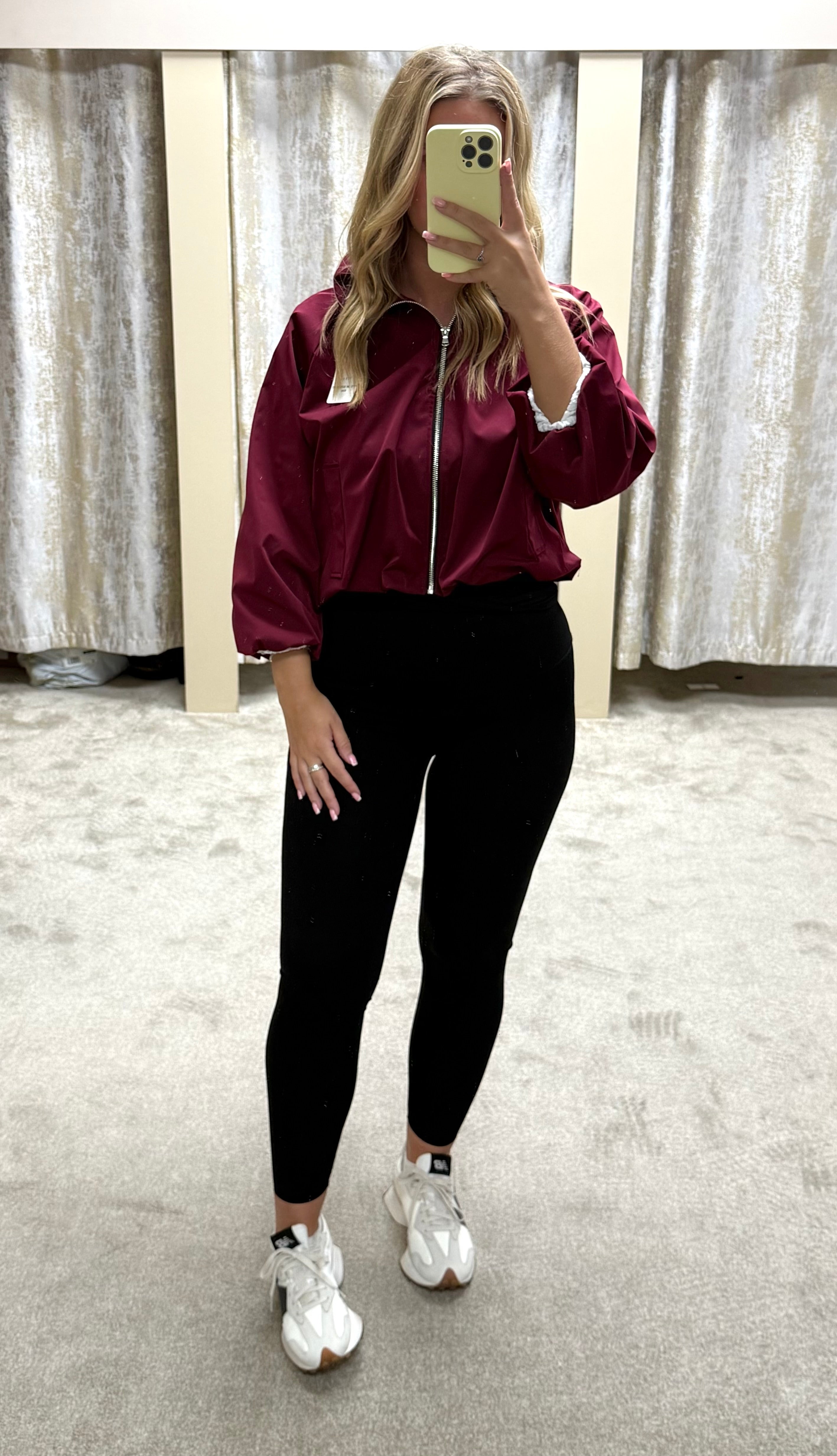 Ruched Collar Detail Waist Cinching Elasticated Zip Up Jacket