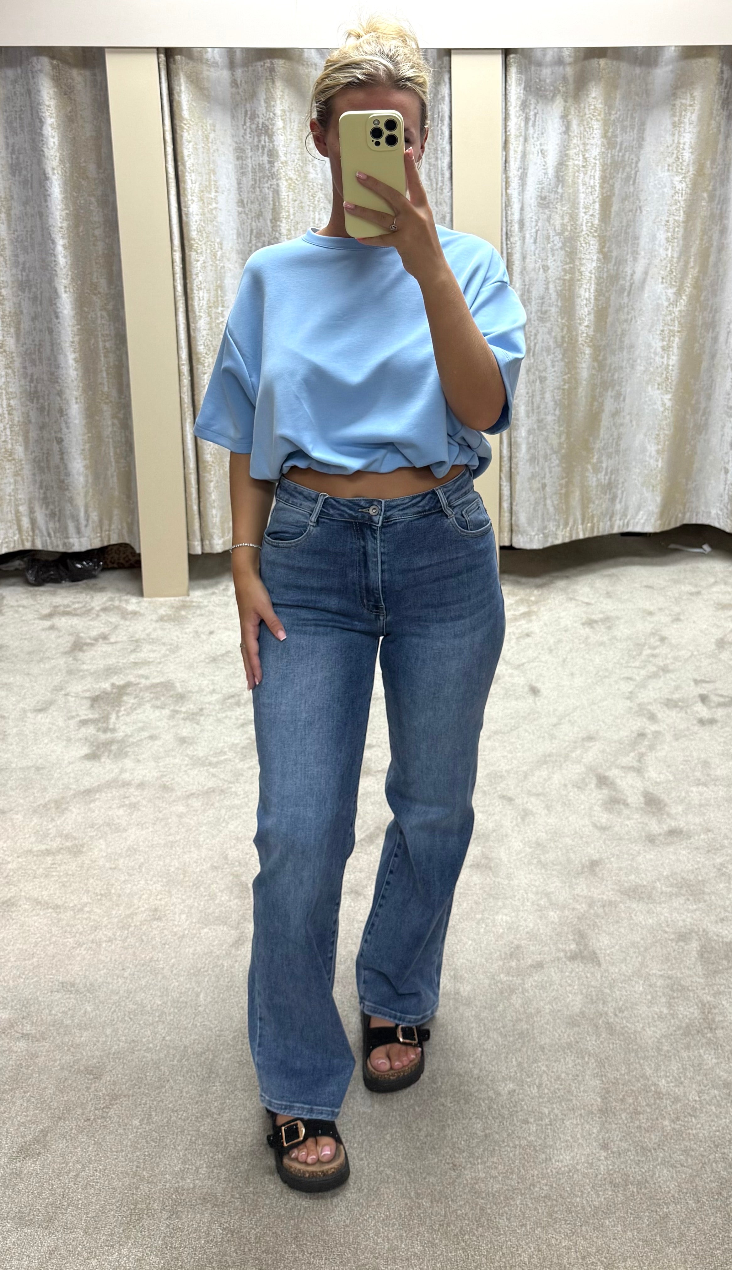 Bubble Hem Elasticated Cropped Scuba Top