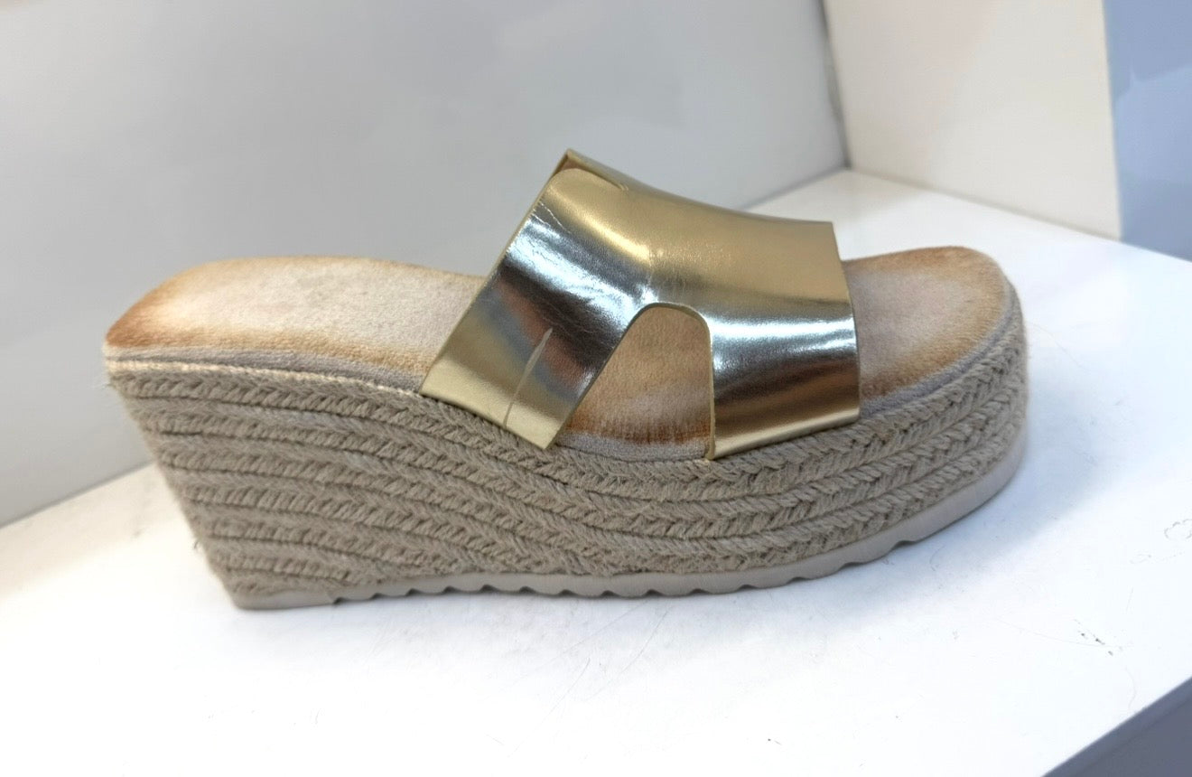 Gold H Inspired Platform Wedges - Spongey Sole & Super Comfortable