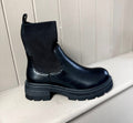 Knit Stretchy Chelsea Ankle Boots - Shorter Length - Black