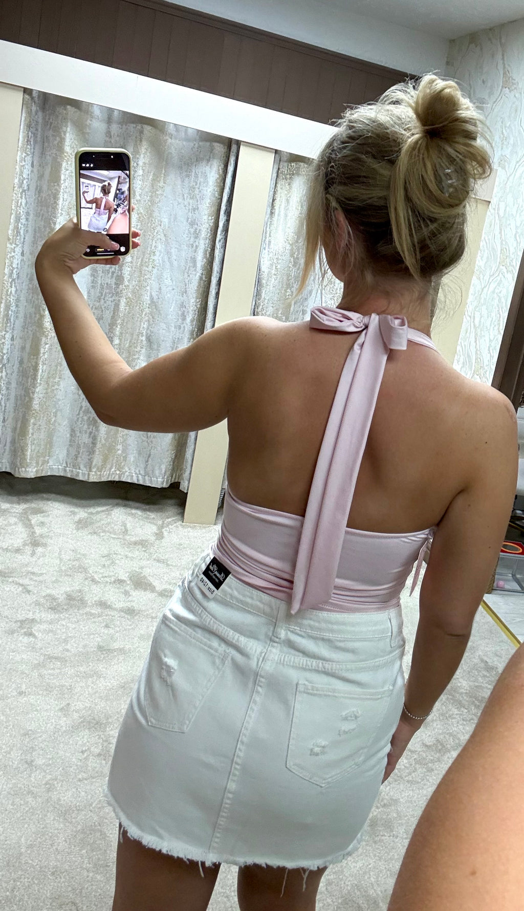 Halter Neck Double Layered Top