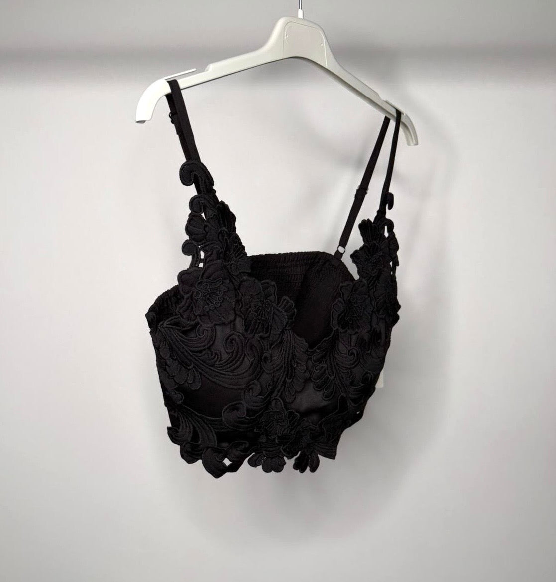 Elasticated Back Stretchy Crochet Detail Bralette