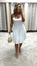 Fit & Flare Drop Waist Dress With Back Bow Detail