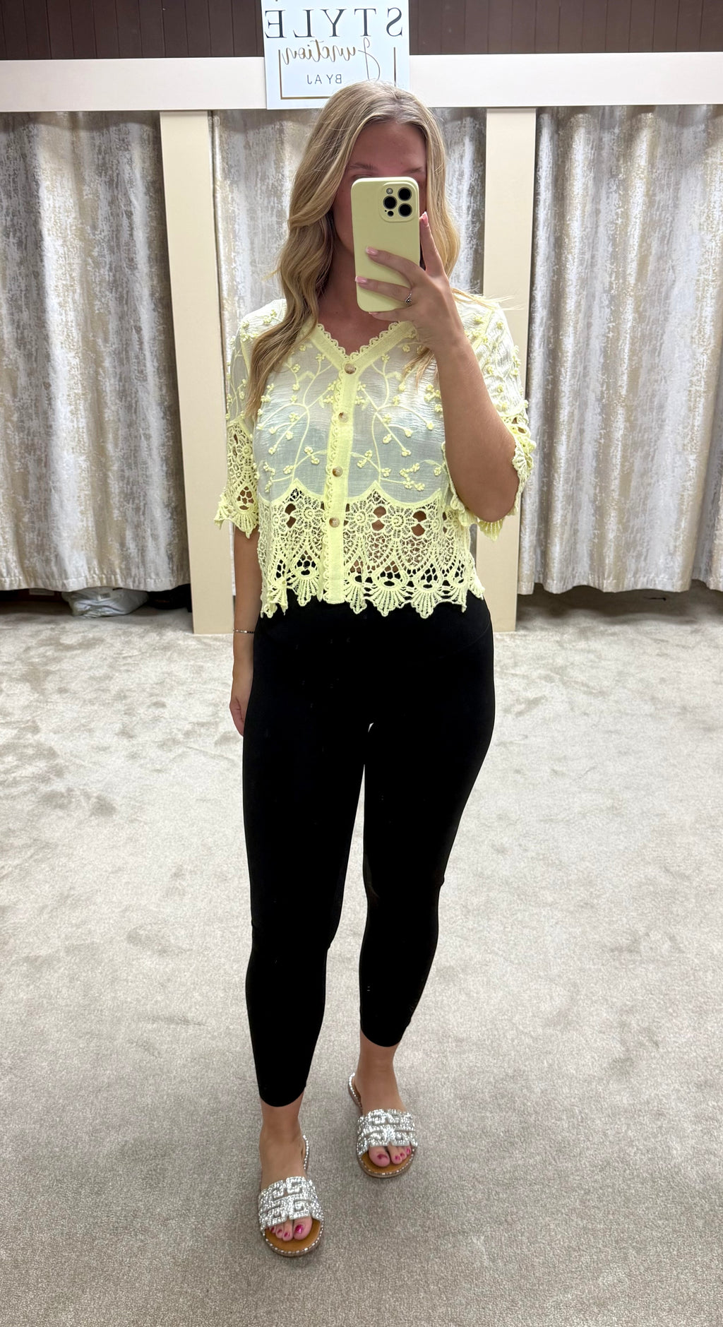 Flower Embroidered Crochet Detail Cardigan