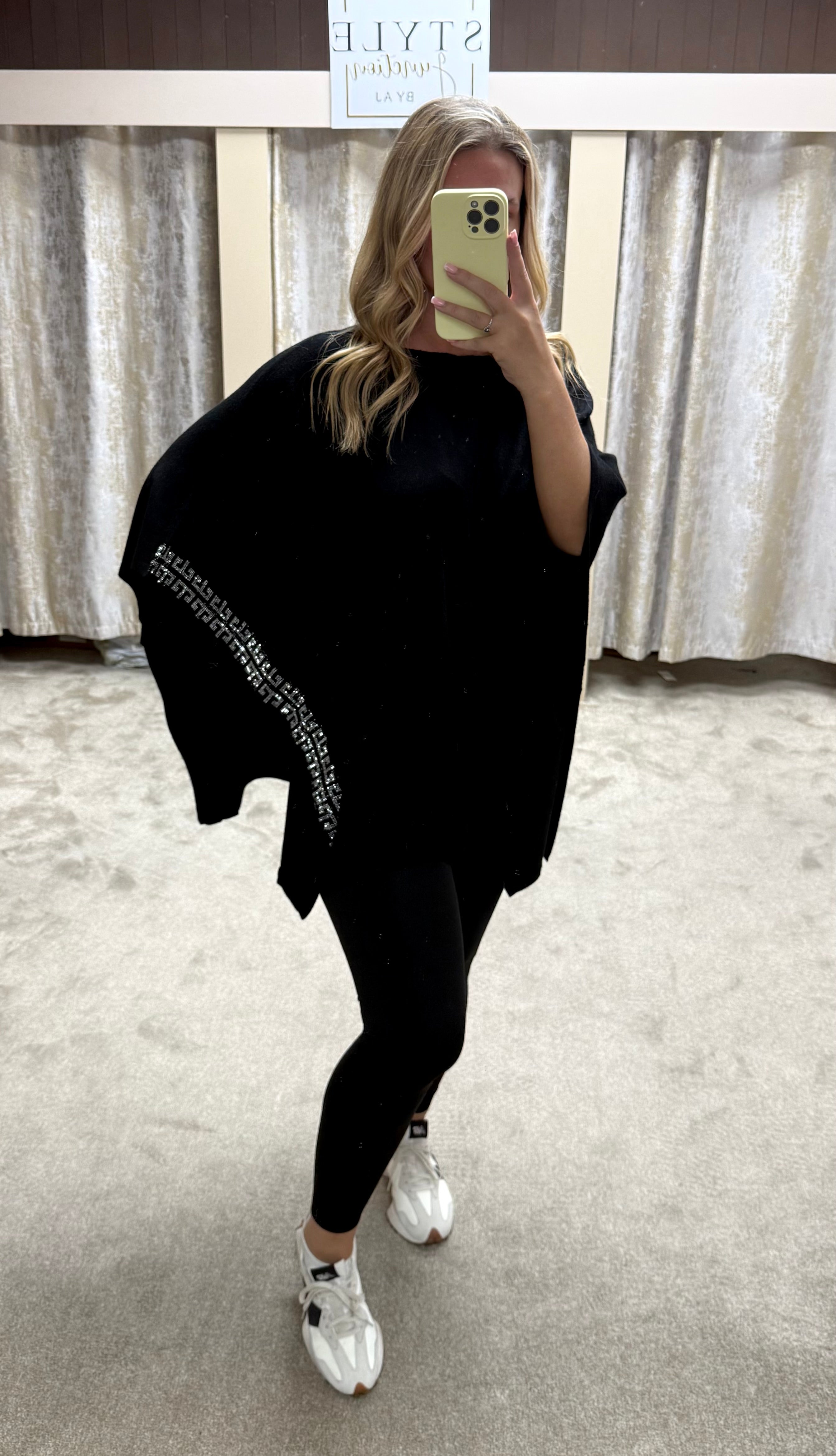 Diamanté Trim Detail Poncho