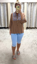 Boho Embroidered Detail Oversized Blouse
