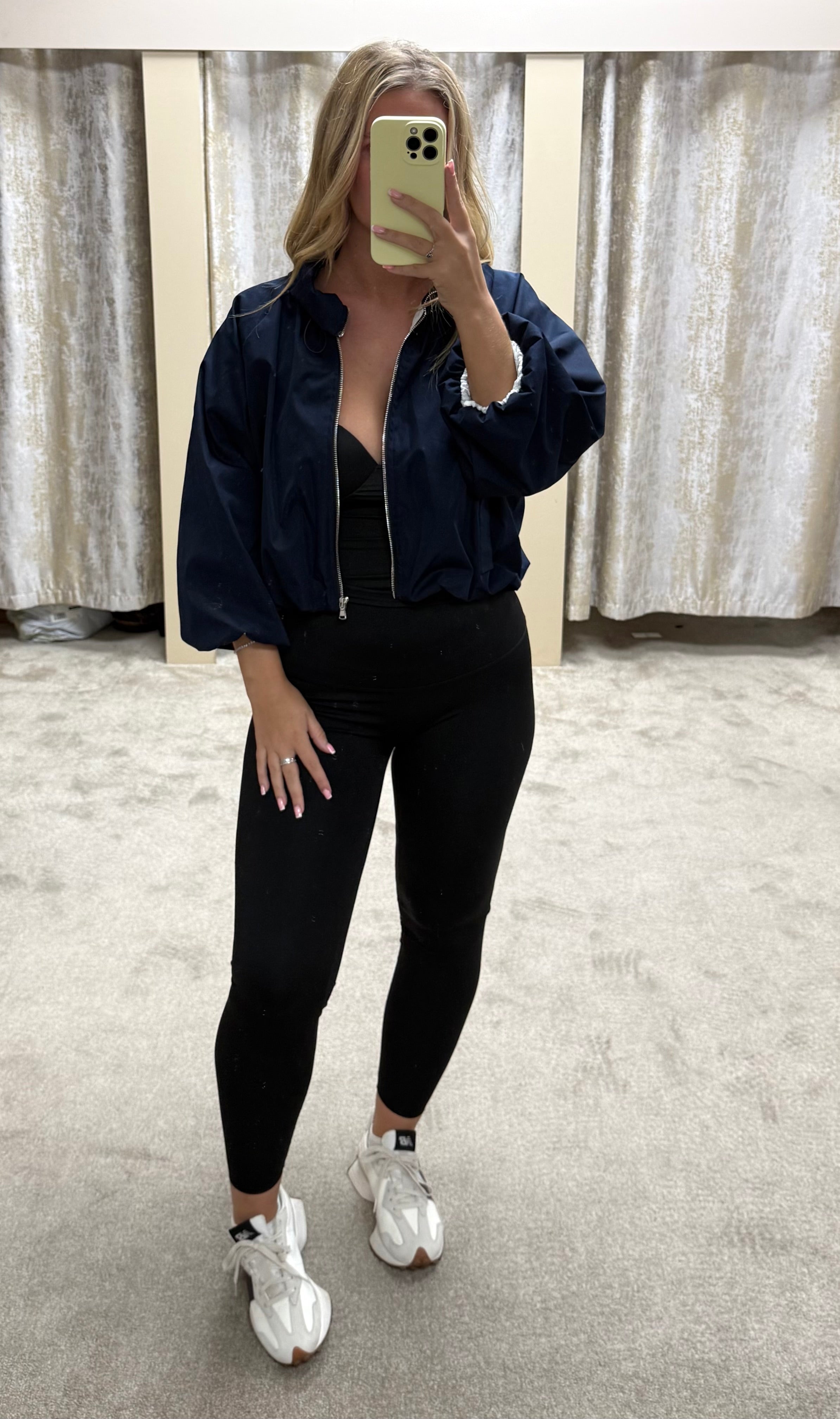 Ruched Collar Detail Waist Cinching Elasticated Zip Up Jacket