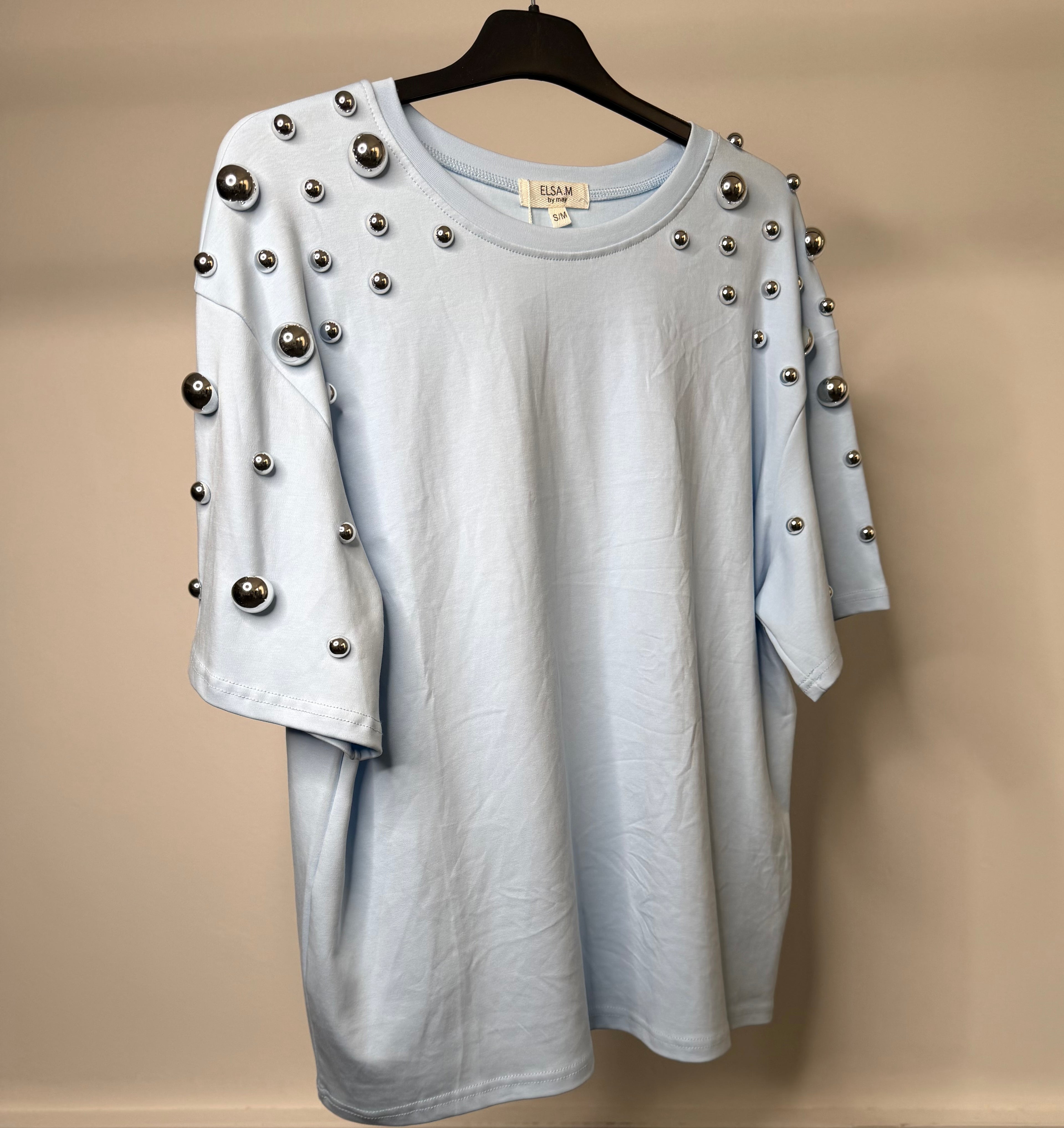 LUXE Stud Embellished Short Sleeve T-Shirt