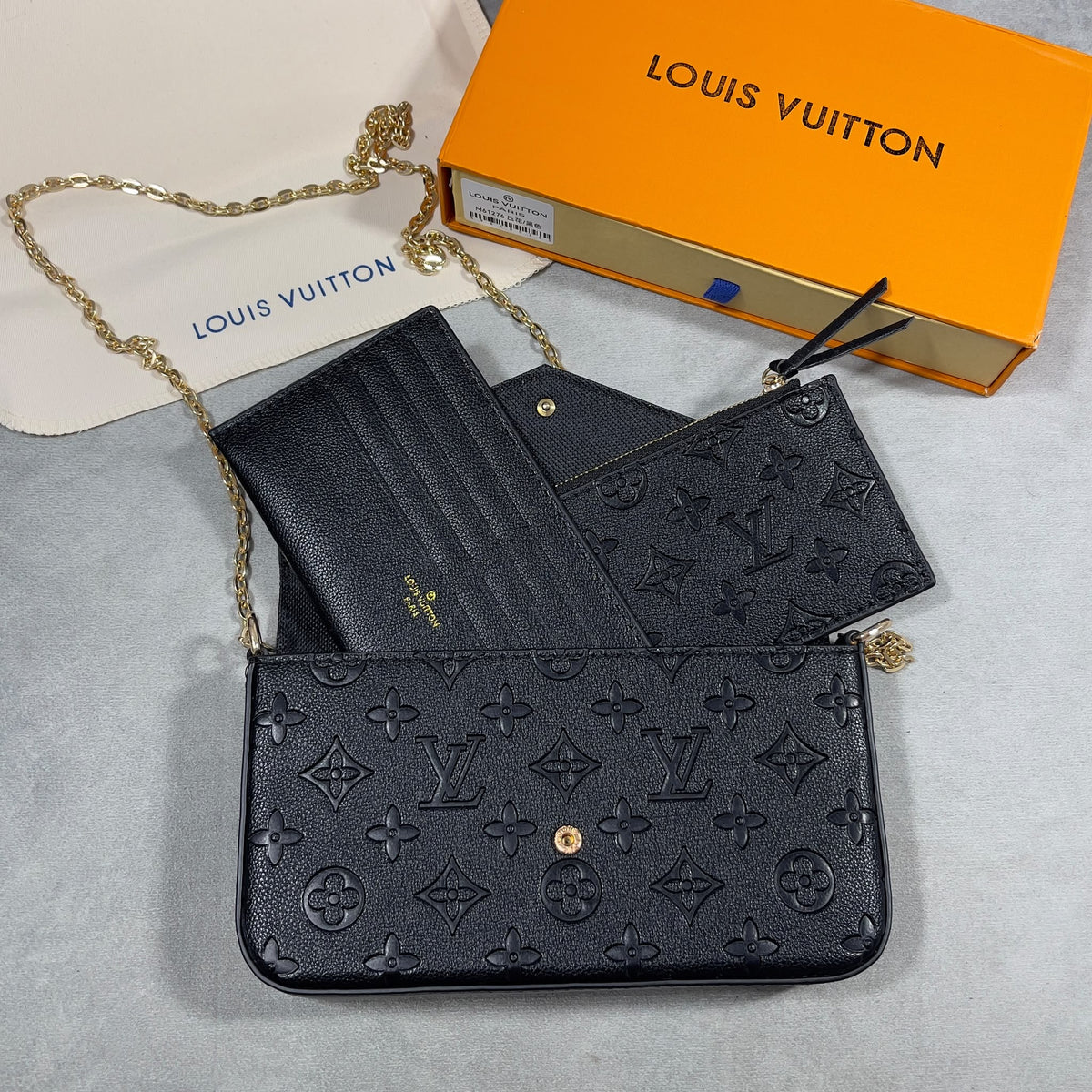 Louis Vuitton Inspired 3 Piece Bag - Black