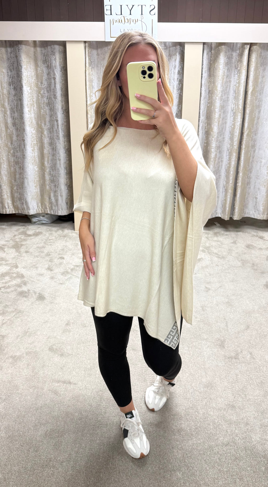 Diamanté Trim Detail Poncho