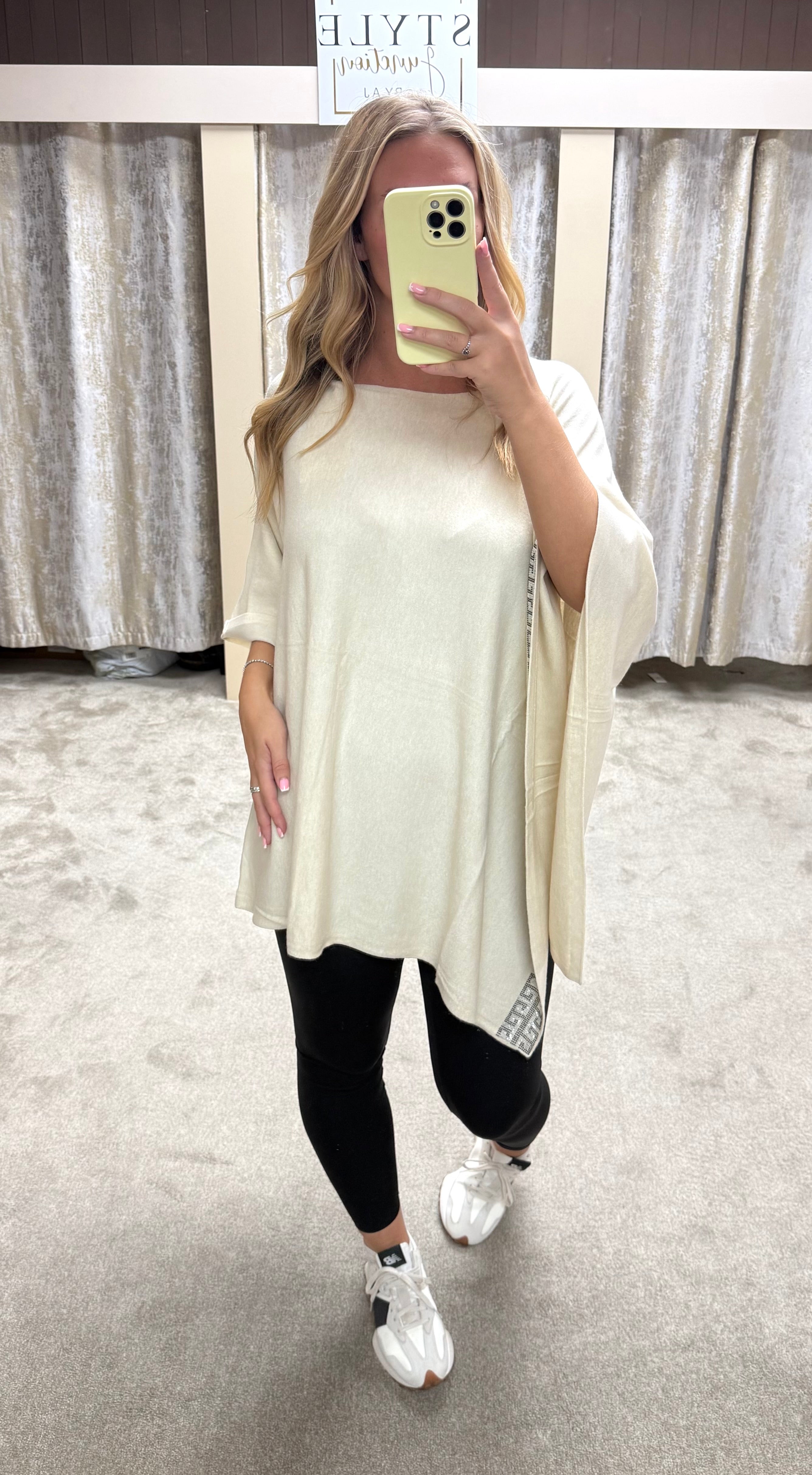 Diamanté Trim Detail Poncho