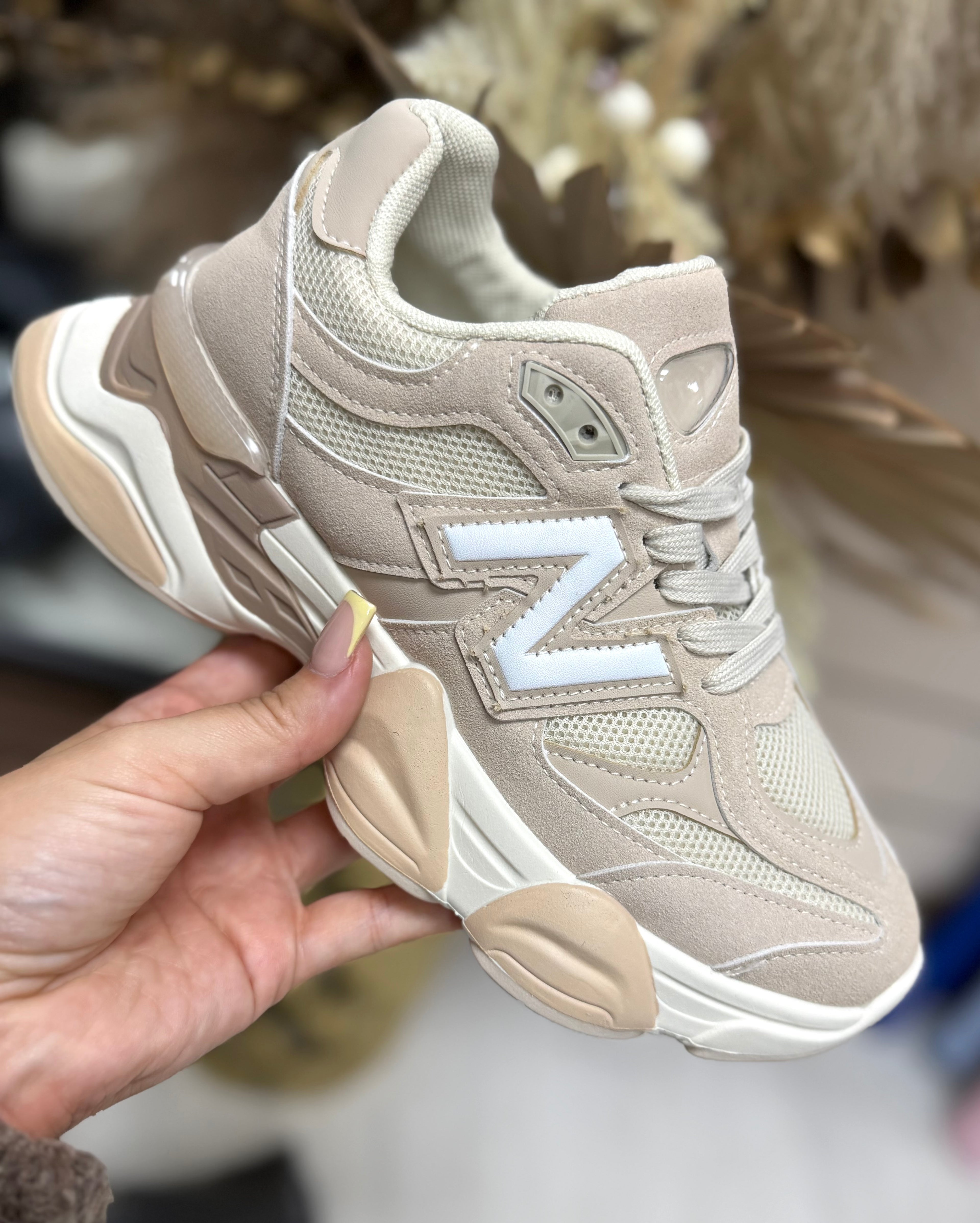 New Balance 9060 Inspired Trainers - Nude & Beige