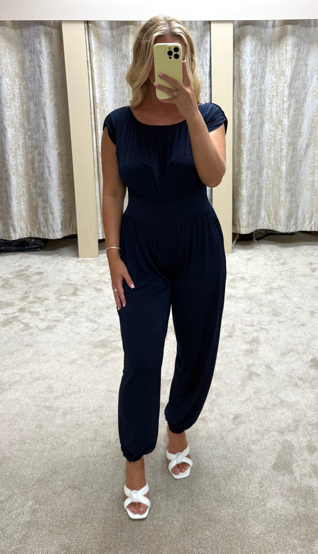 Waist Cinching Flattering Jumpsuit With Ruched Detailing