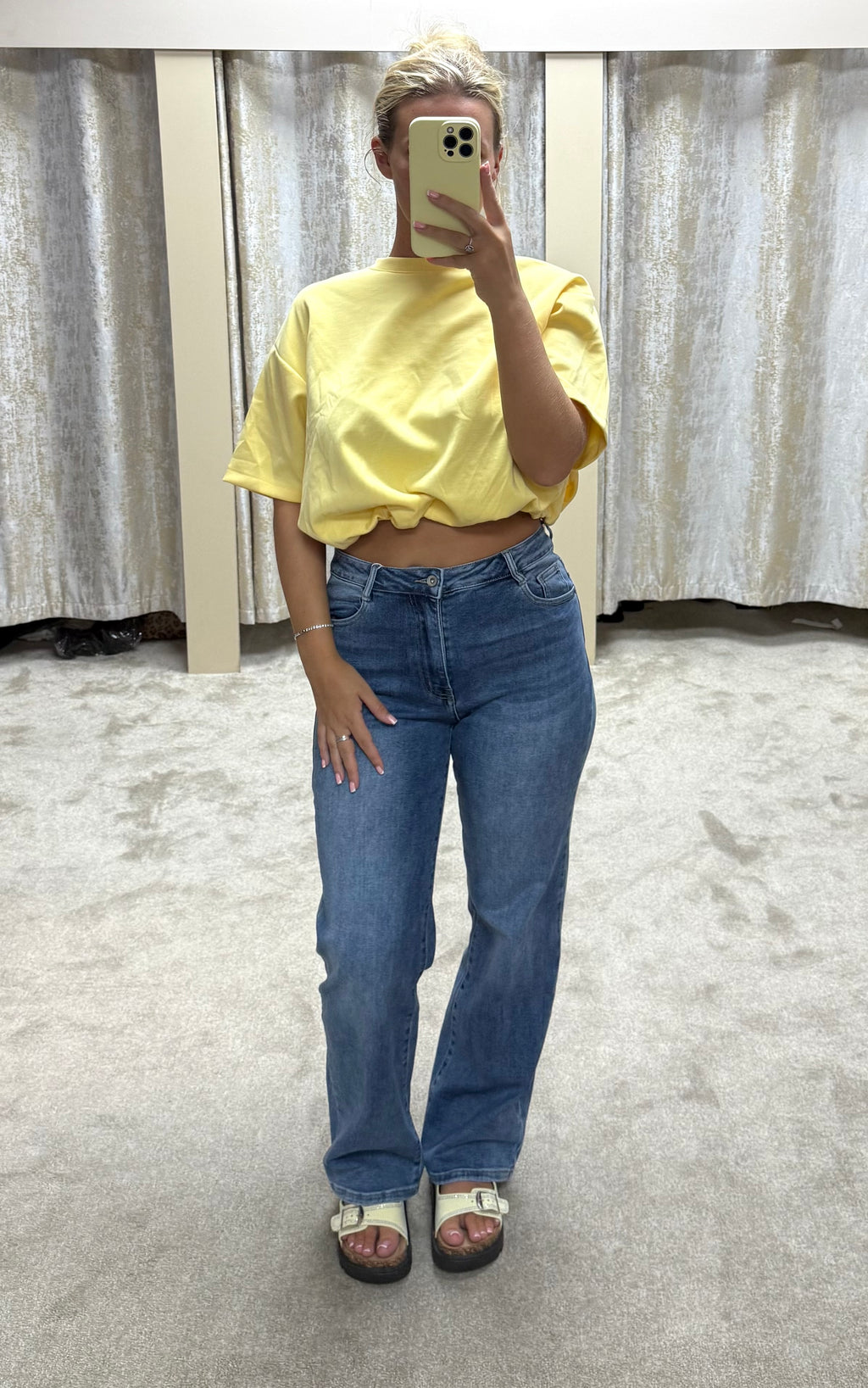Bubble Hem Elasticated Cropped Scuba Top