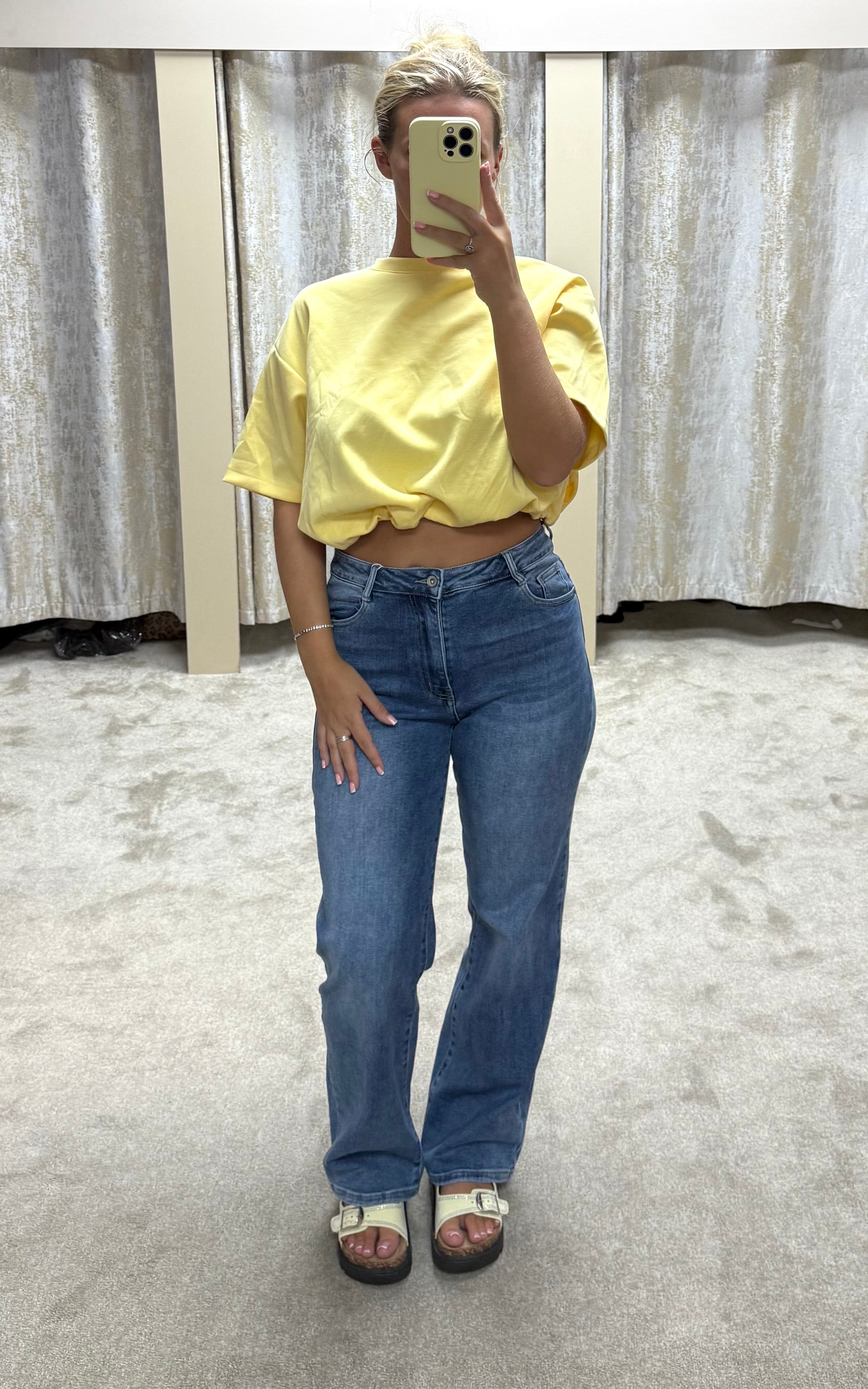 Bubble Hem Elasticated Cropped Scuba Top