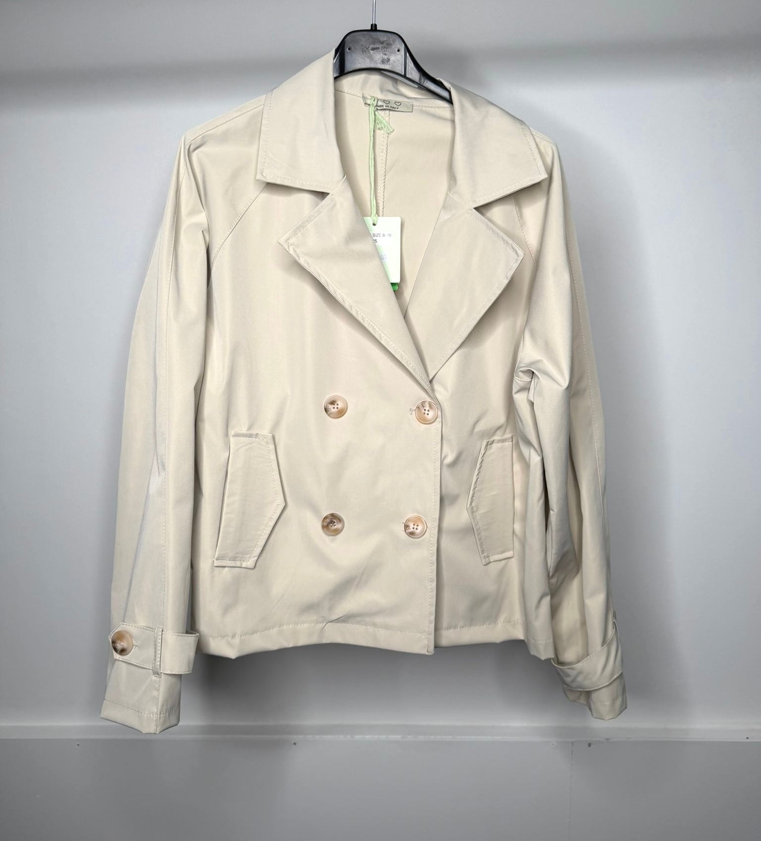 Double Breasted Cropped Trench Coat