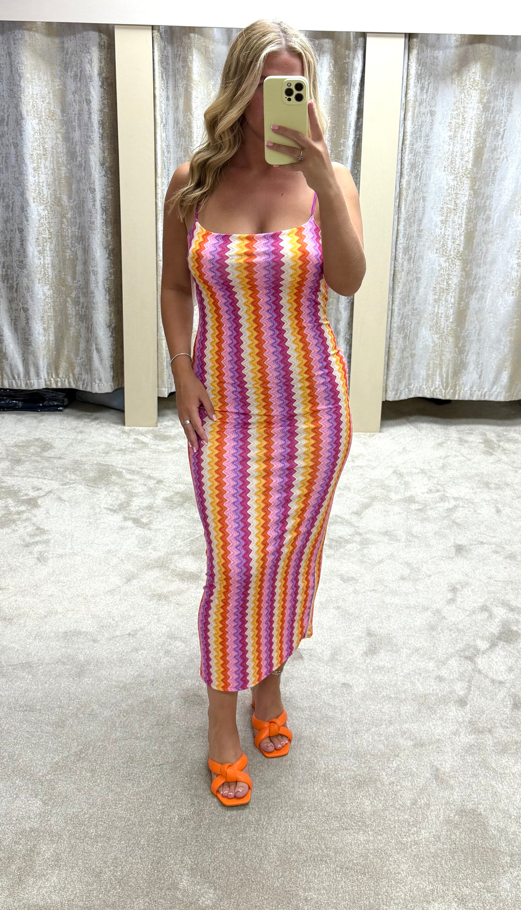 Zig Zag Strappy Bodycon Dress