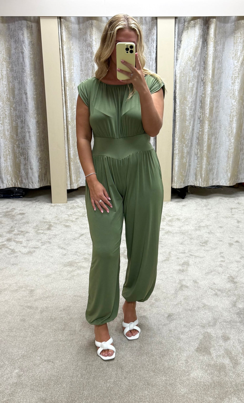 Waist Cinching Flattering Jumpsuit With Ruched Detailing