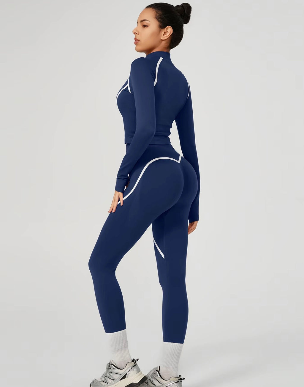 Body Sculpting White Detail Gym Set - Blue