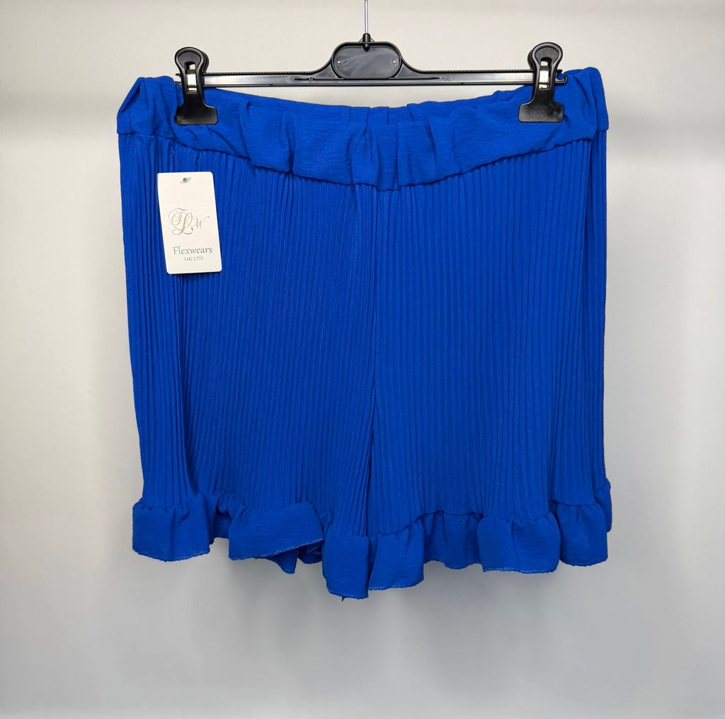 PLUS SIZE - Elasticated Pleated Frill Ruffle Shorts