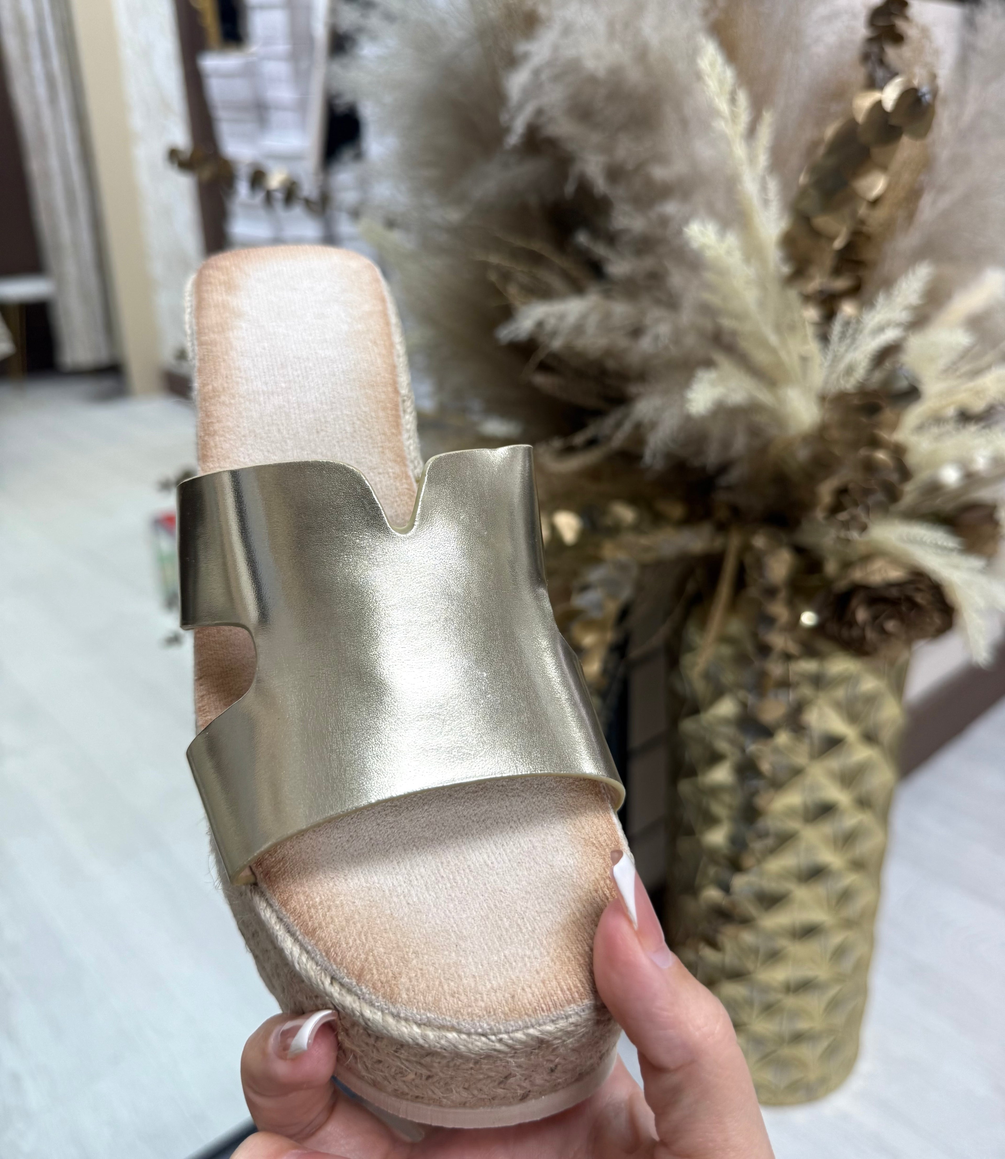Gold H Inspired Platform Wedges - Spongey Sole & Super Comfortable