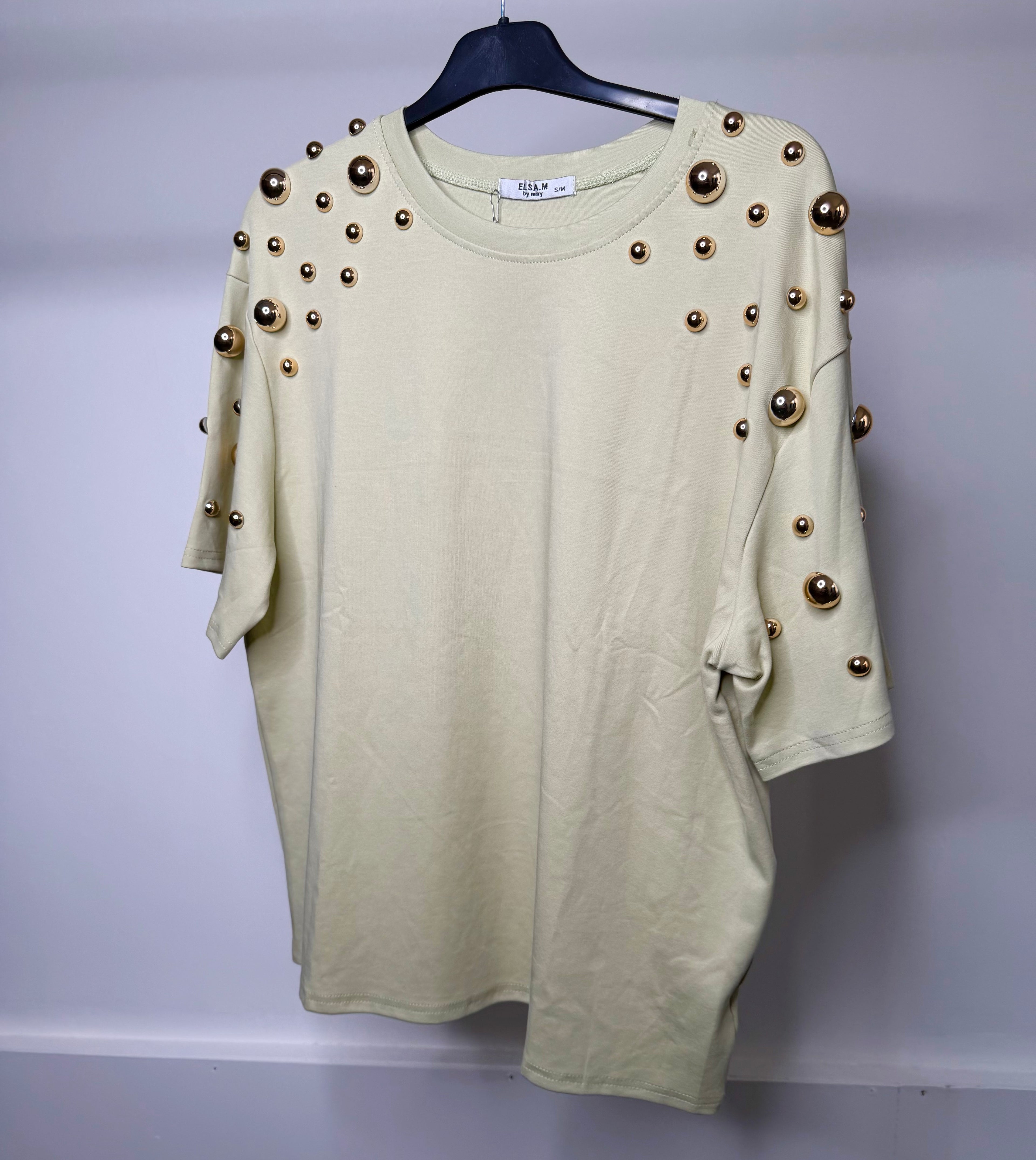 LUXE Stud Embellished Short Sleeve T-Shirt